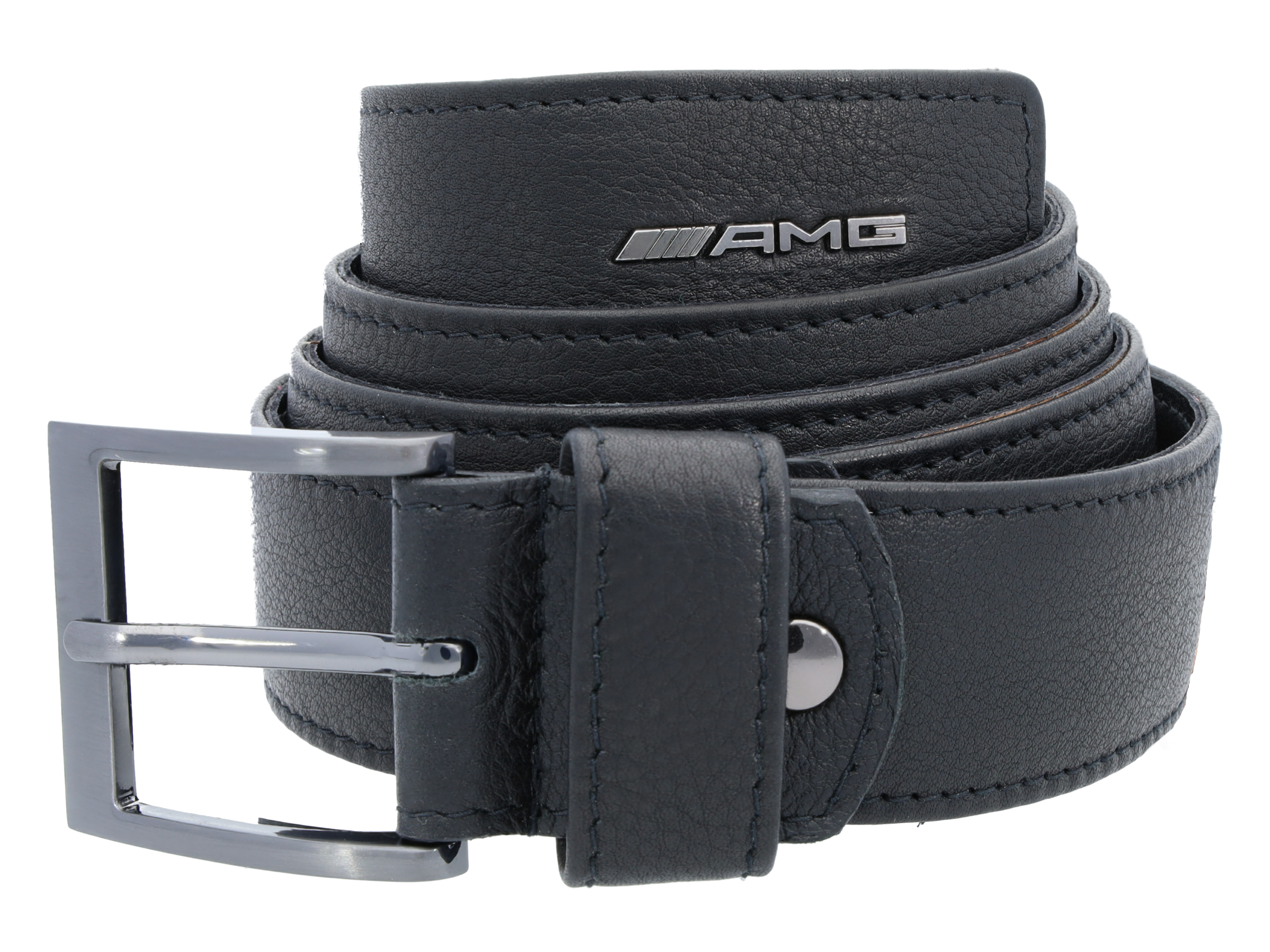 Pasek AMG - czerń, skóra bydlęca