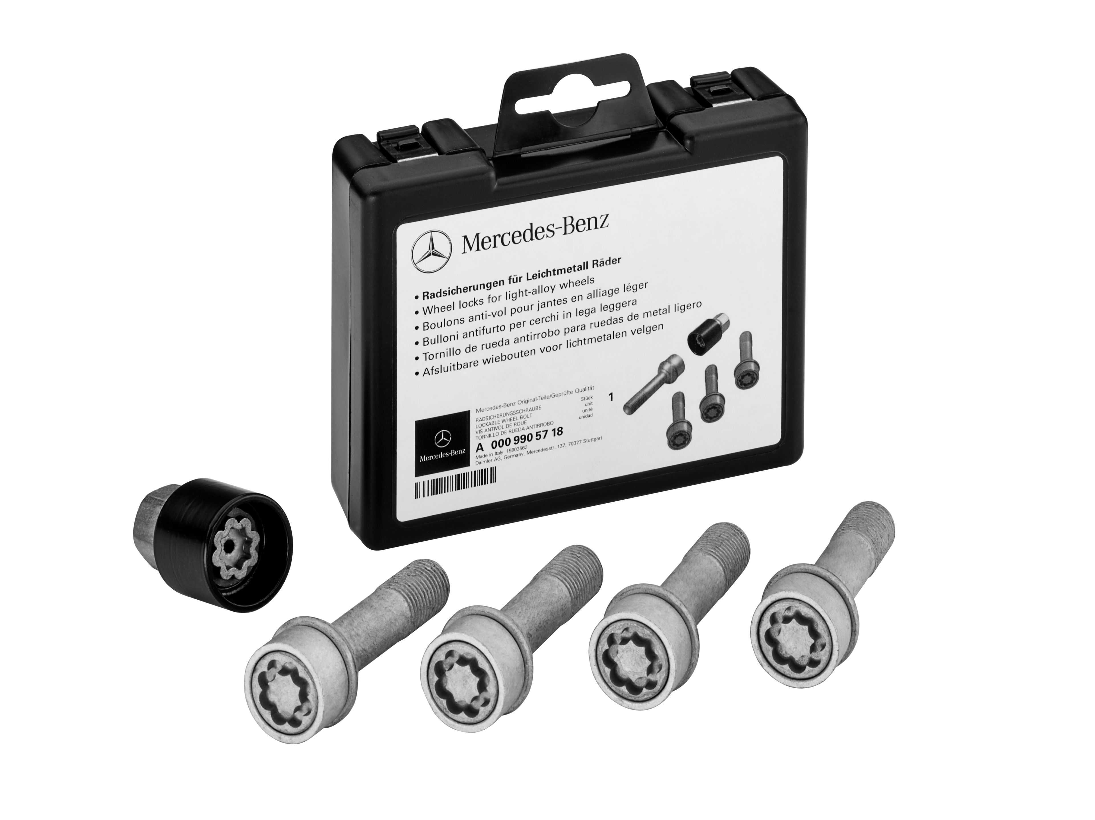 Radsicherungssatz, für Leichtmetallräder - silberfarben