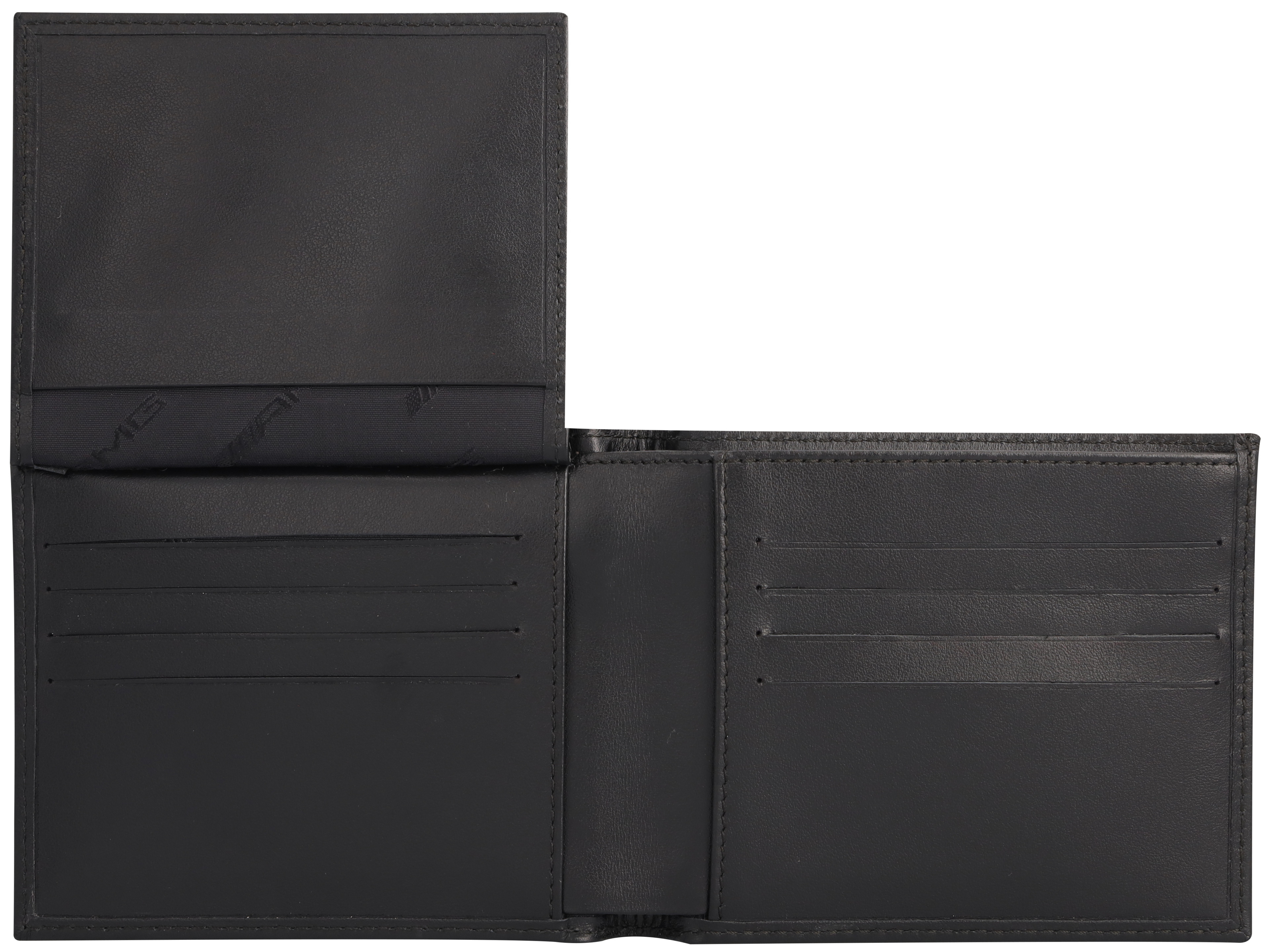 Portfel AMG, bez przegródki na monety - czerń, skóra bydlęca