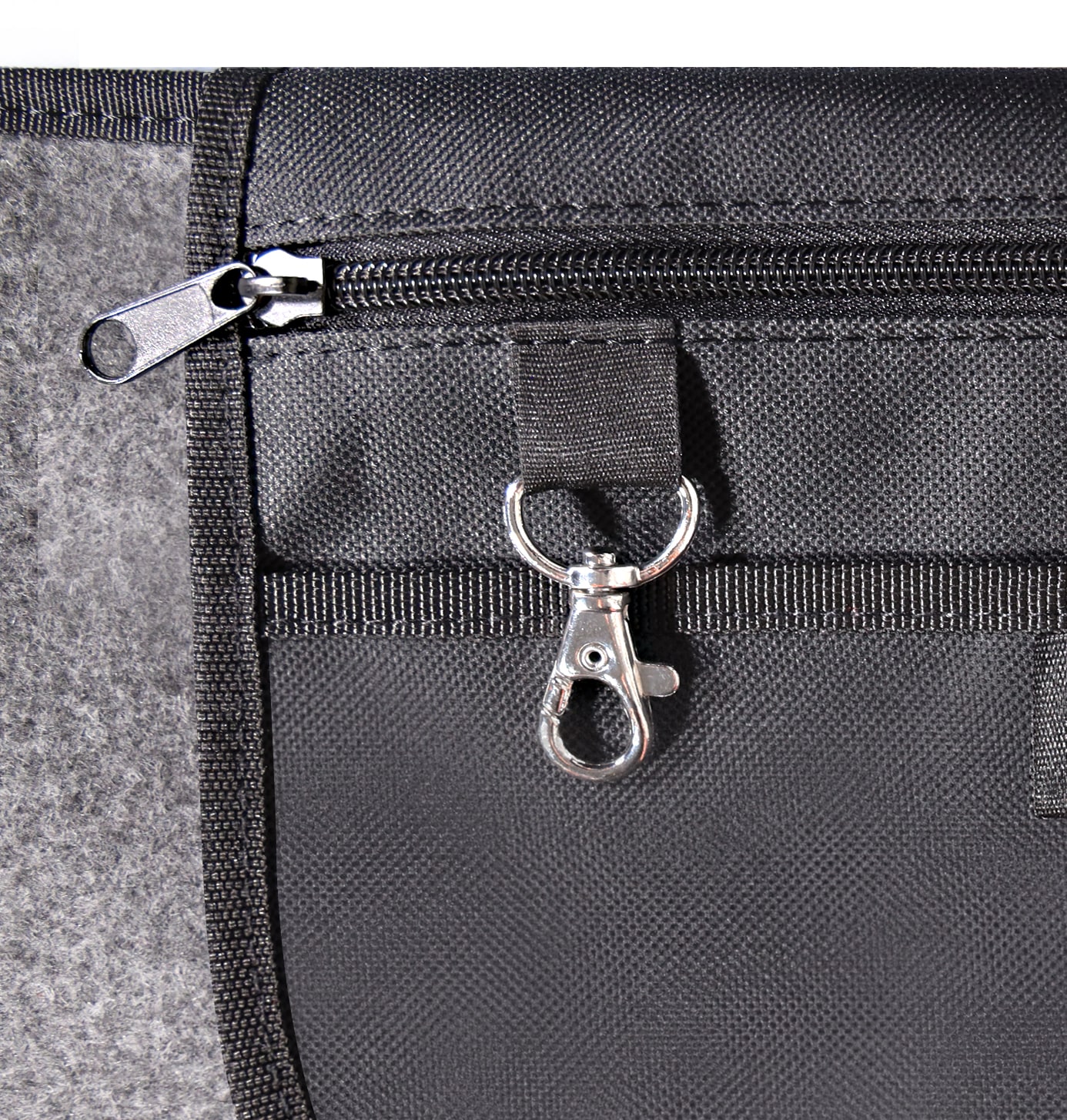 Einkaufstasche - grau / schwarz, Polyester