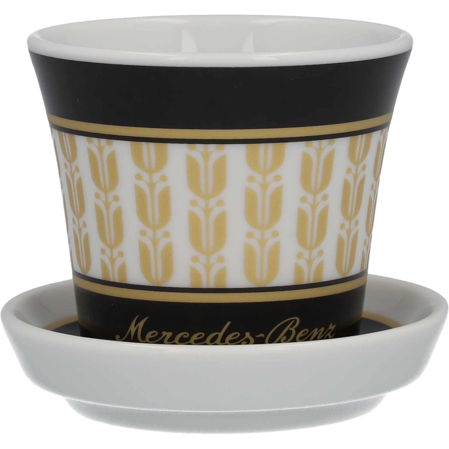 Filiżanki do espresso, Zestaw, 4-częściowy - czerń / biały / złoty, porcelana, 90 ml, Kahla