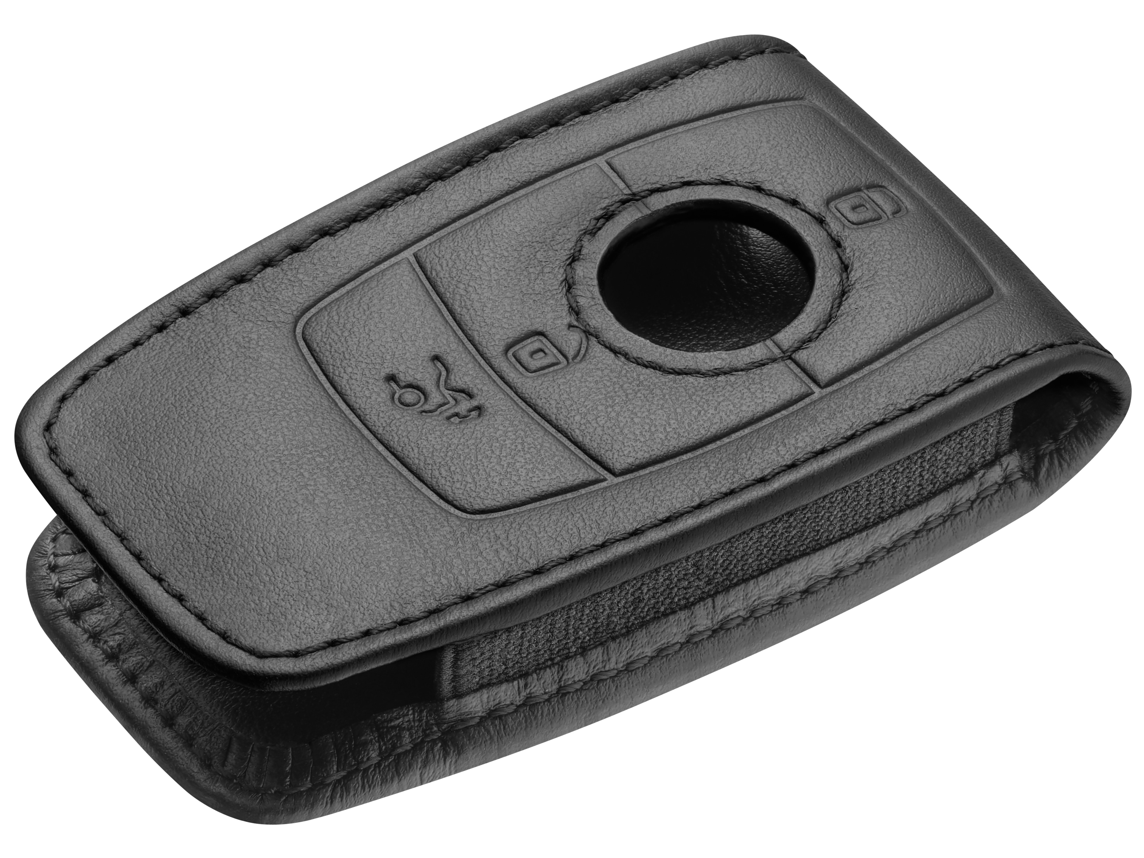 Schlüsselsleeve - schwarz, Rindleder