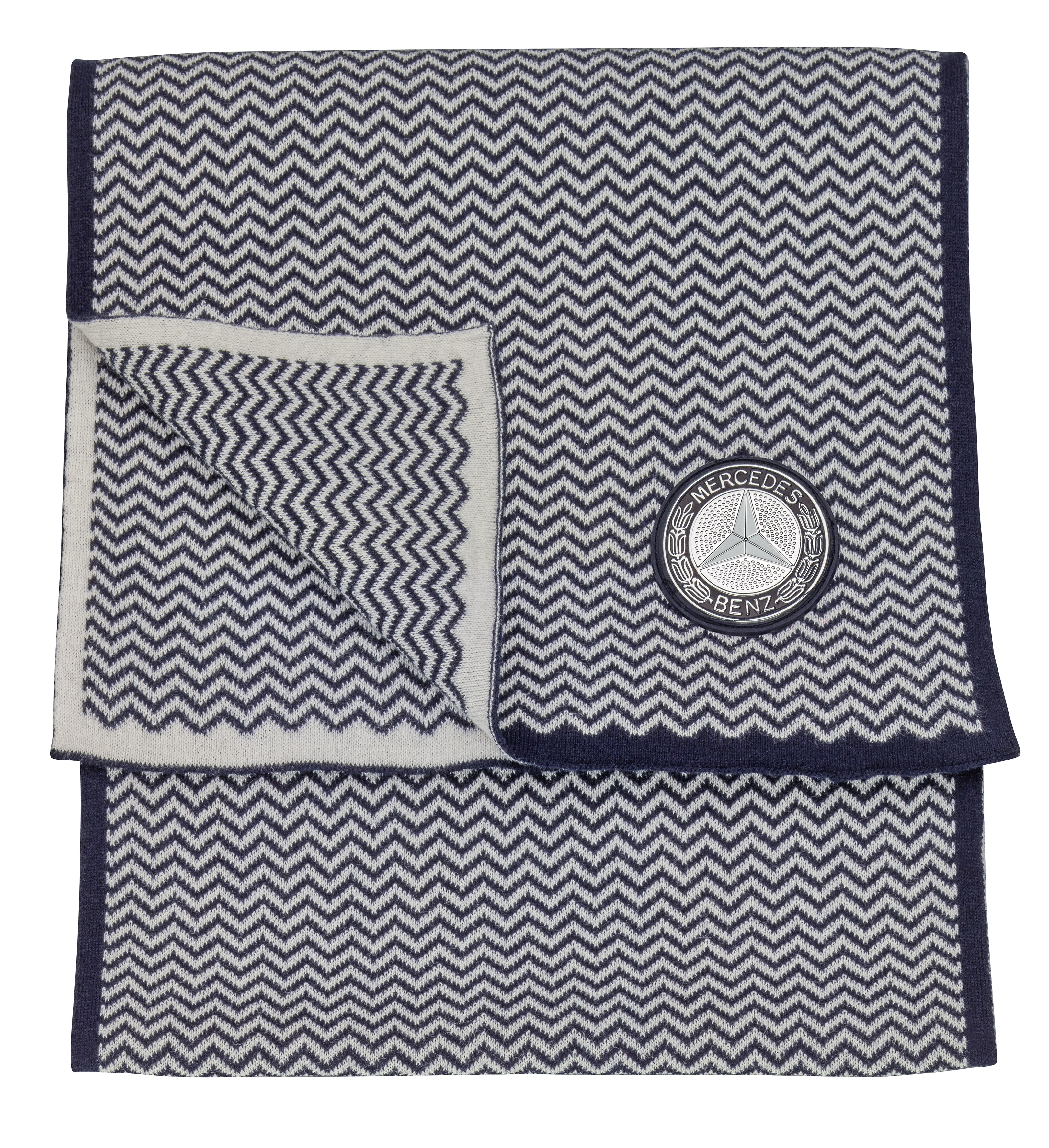 Dzianinowy szal - navy