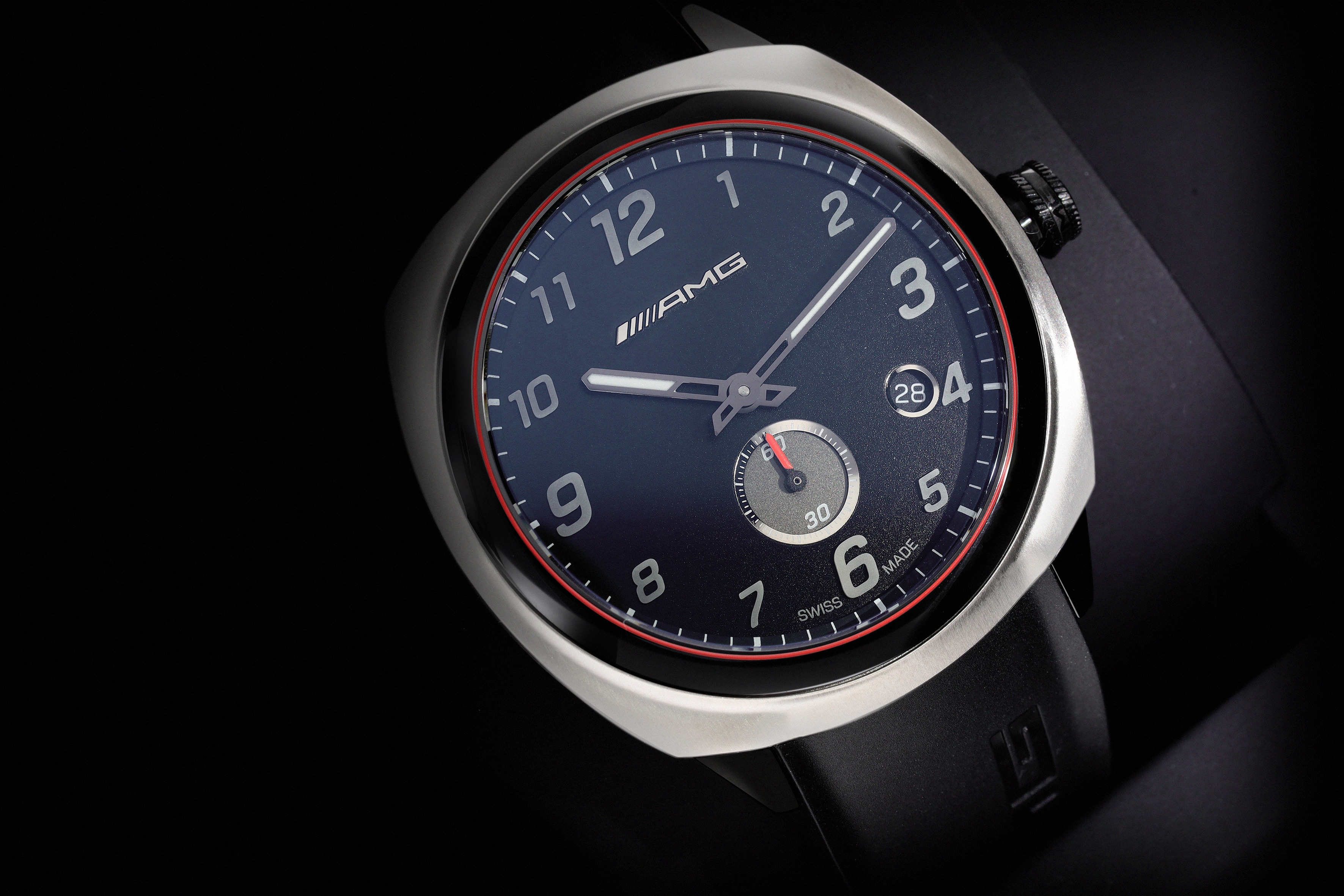 Zegarek na rękę, Unisex, AMG, Produkty podstawowe - czerń / antracyt / czerwony, stal nierdzewna / tytan / kauczuk