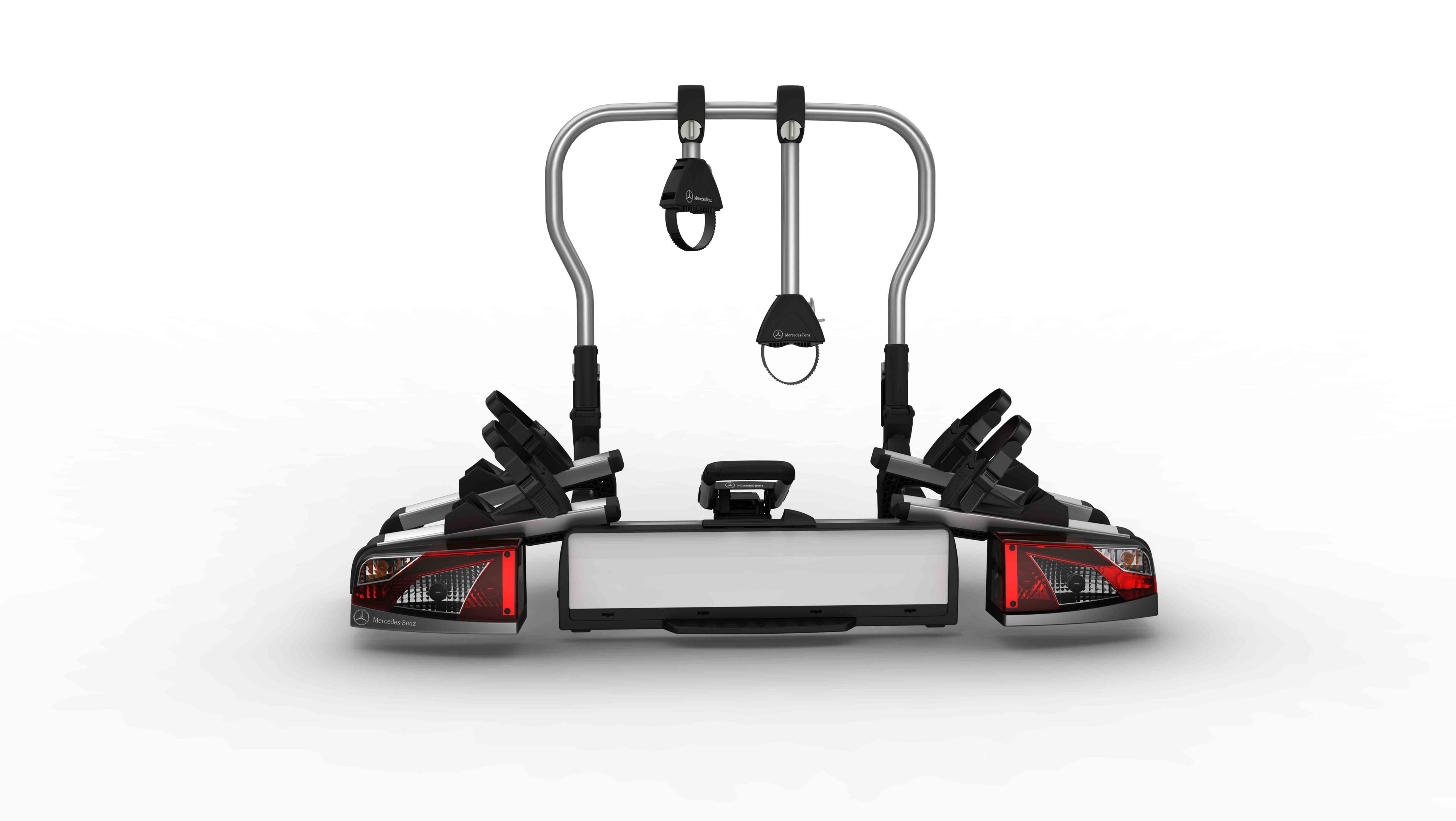 Tylny bagażnik rowerowy, do haka holowniczego, składany, 2 rowery, ECE - tworzywo sztuczne / aluminium / stal, antracyt / czerń