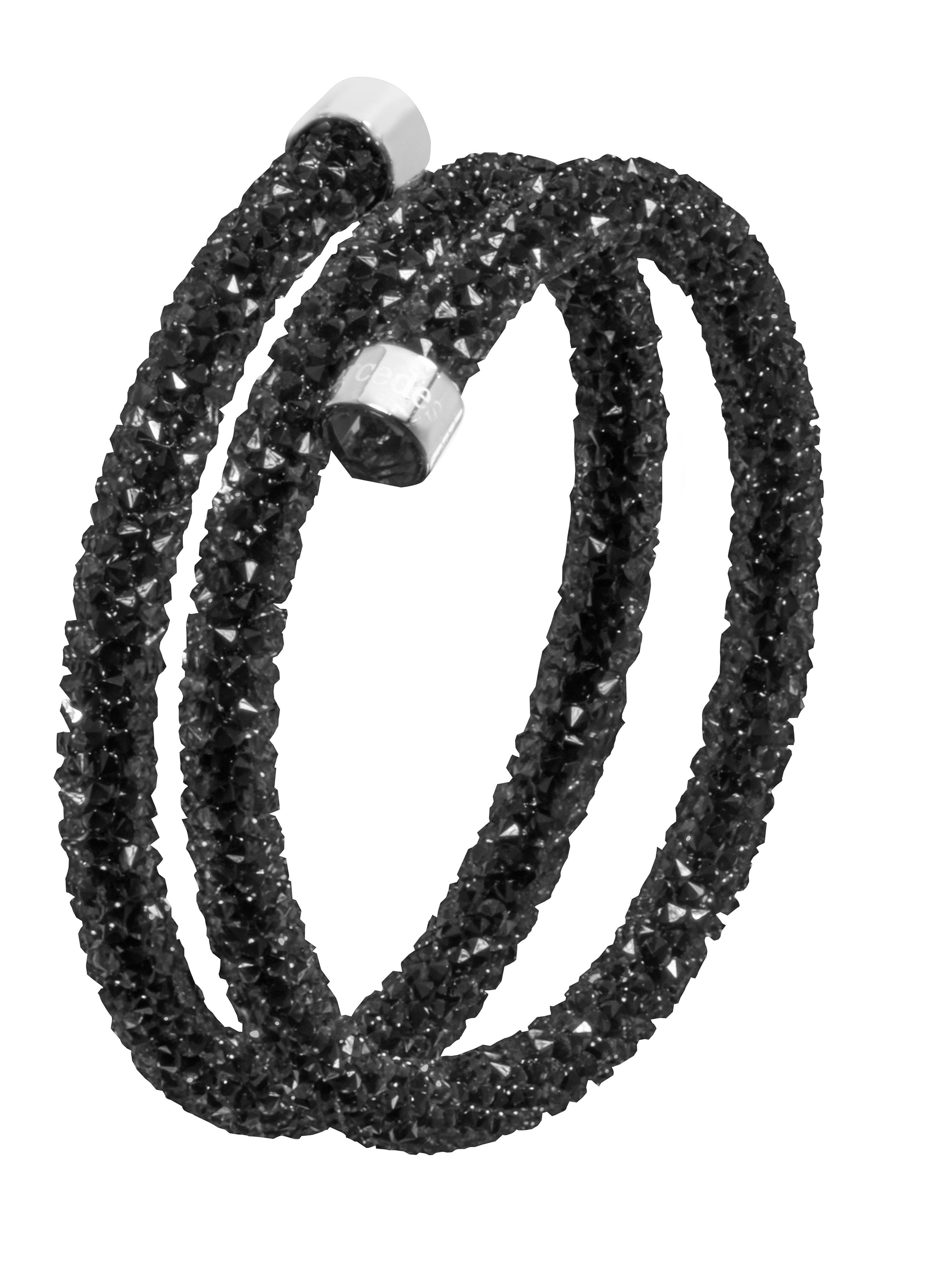 Bransoletka Tokyo - czarnosrebrny, szkło / stal nierdzewna