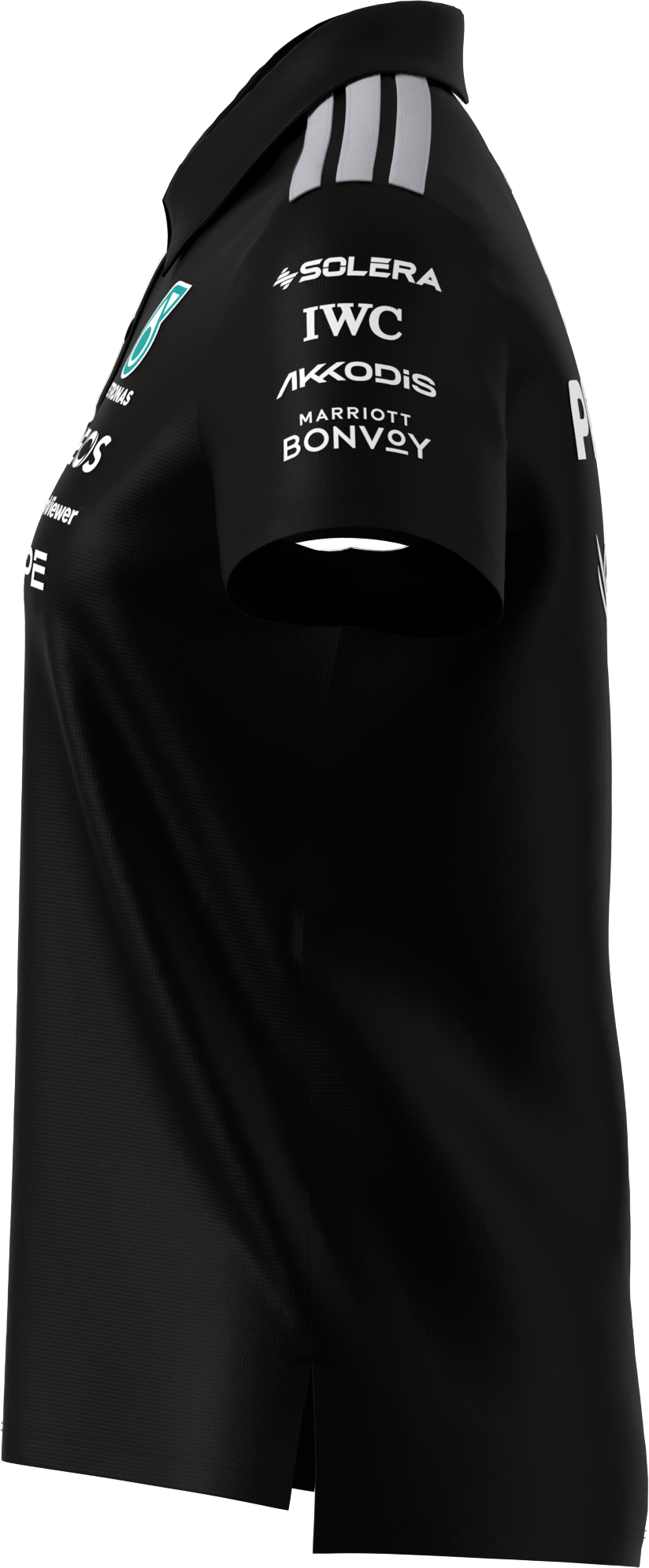 Damska koszulka polo, Team, Mercedes-AMG F1 - czerń, XS