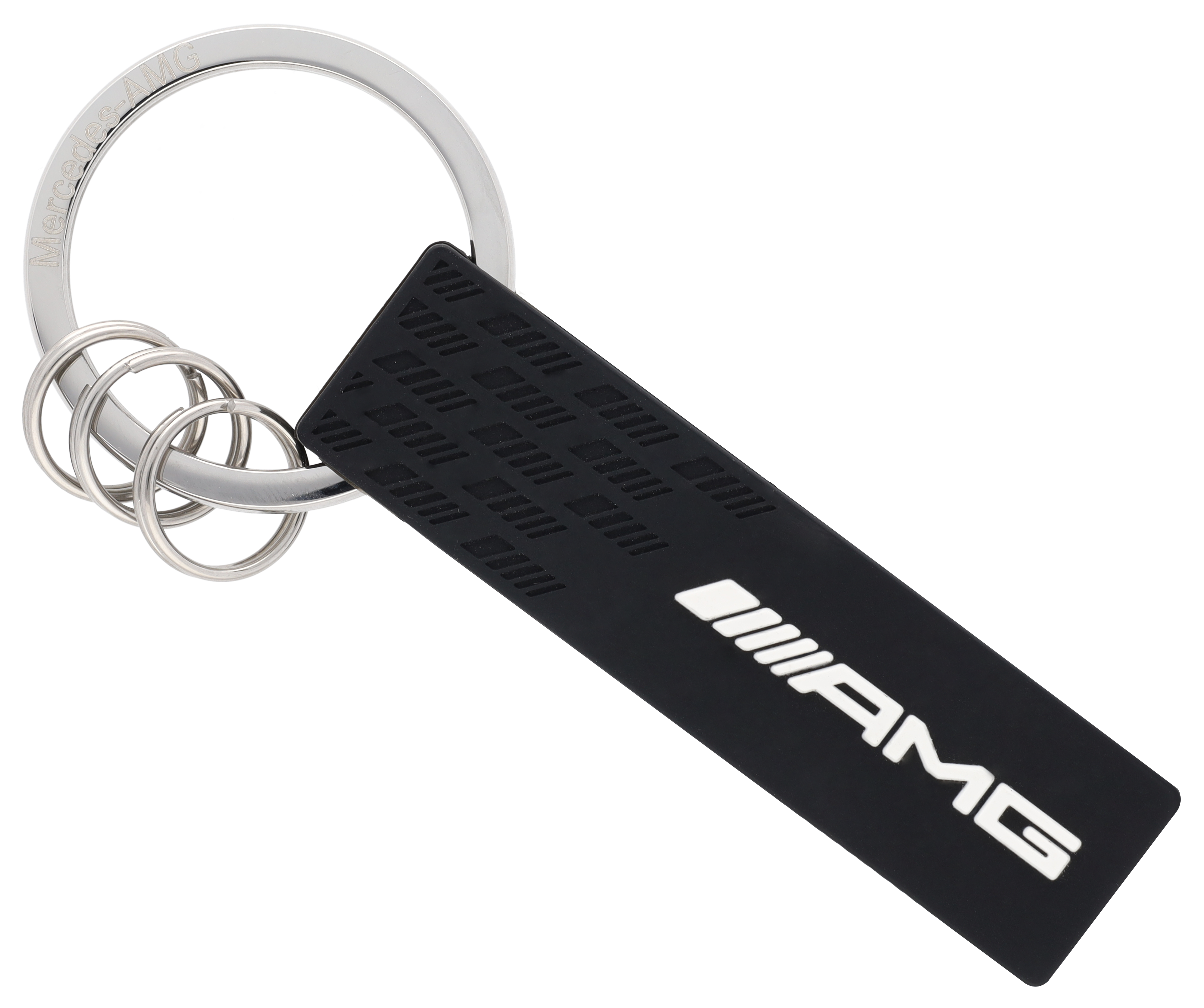 AMG Schlüsselanhänger - schwarz / weiß, Kunststoff / Edelstahl