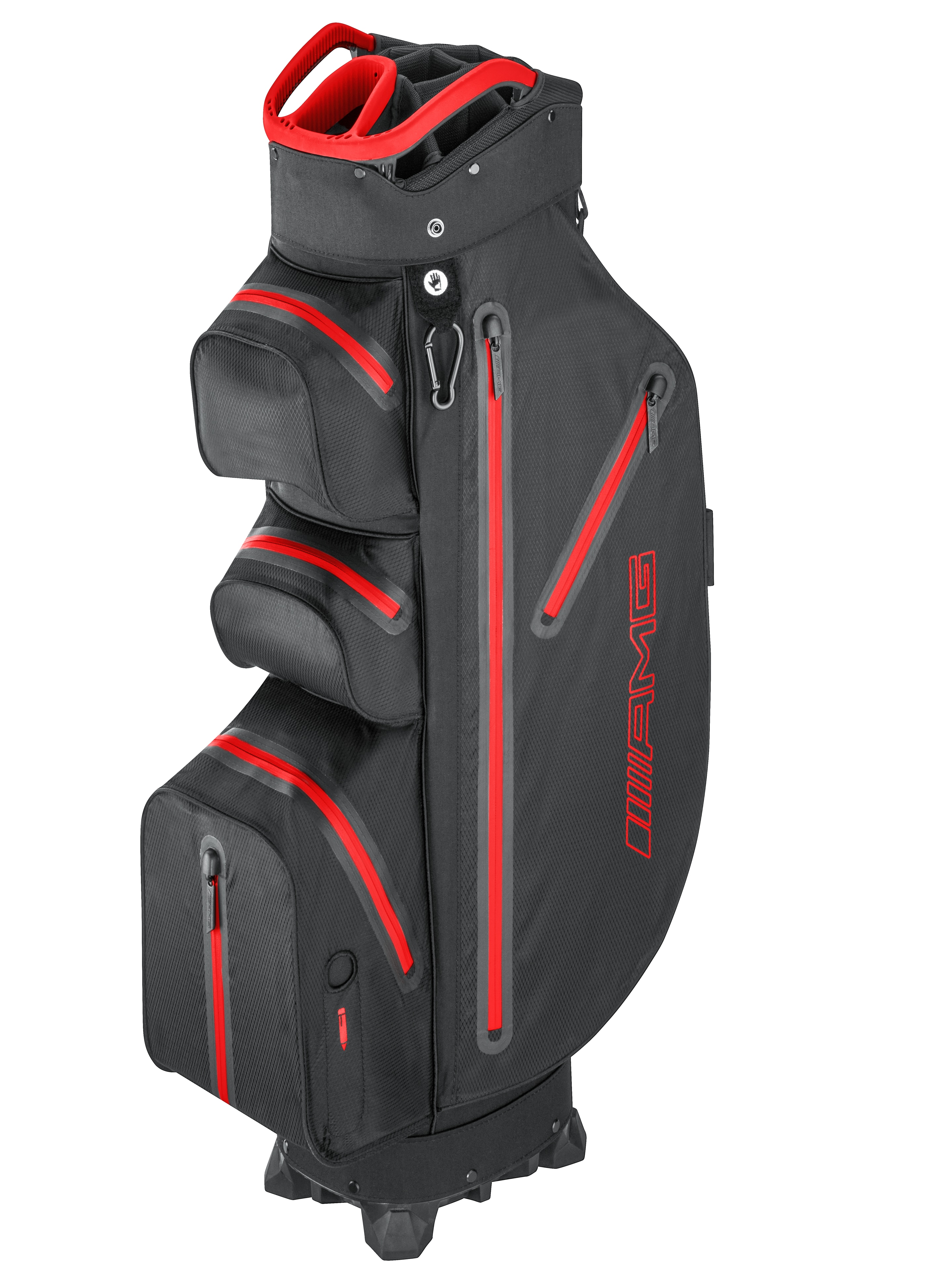 AMG Golf-Cartbag - schwarz / rot, Polyamid