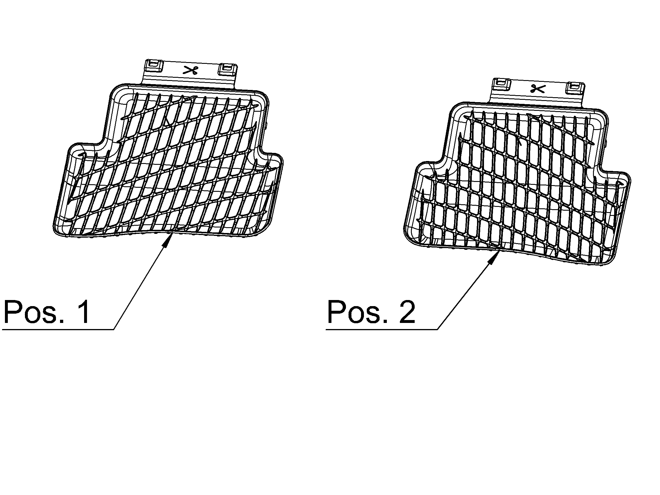 Allwettermatten, Dynamic Squares, Fond, 2-teilig - LL/RL, schwarz