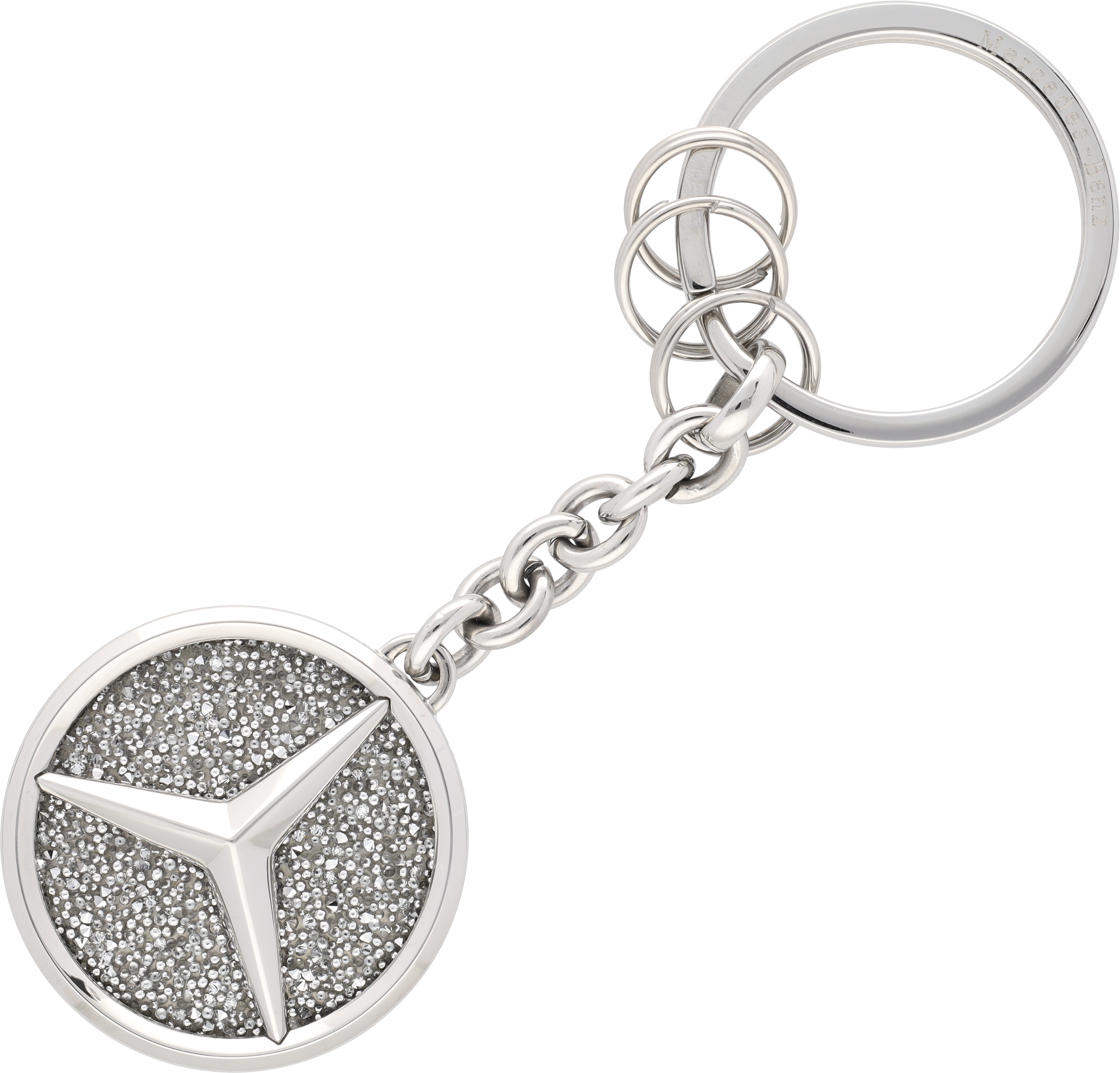 Schlüsselanhänger, St. Tropez - silberfarben, Edelstahl / Kristallglas, poliert