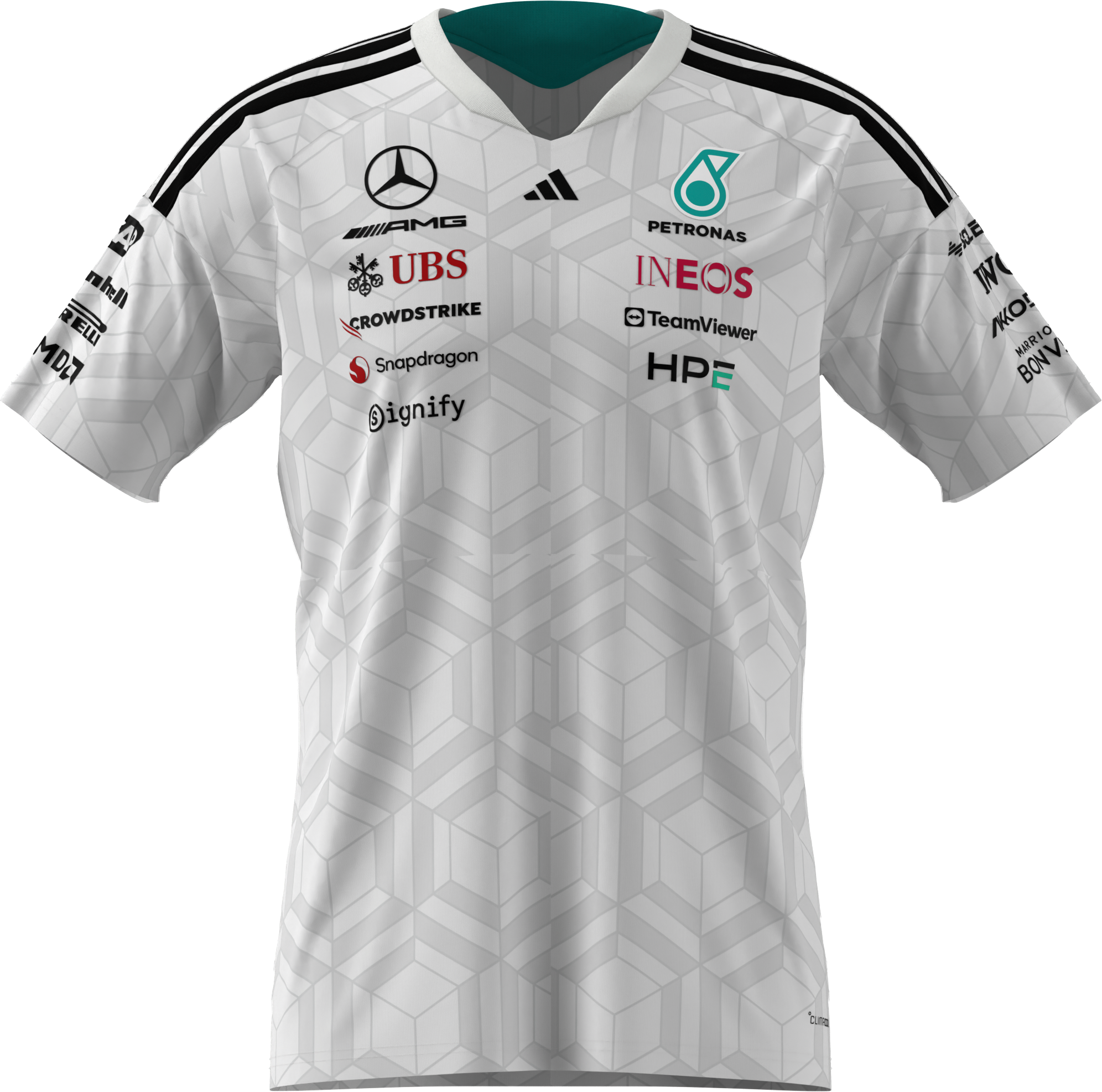 T-shirt męski, Kierowca, Mercedes-AMG F1 - biały, S