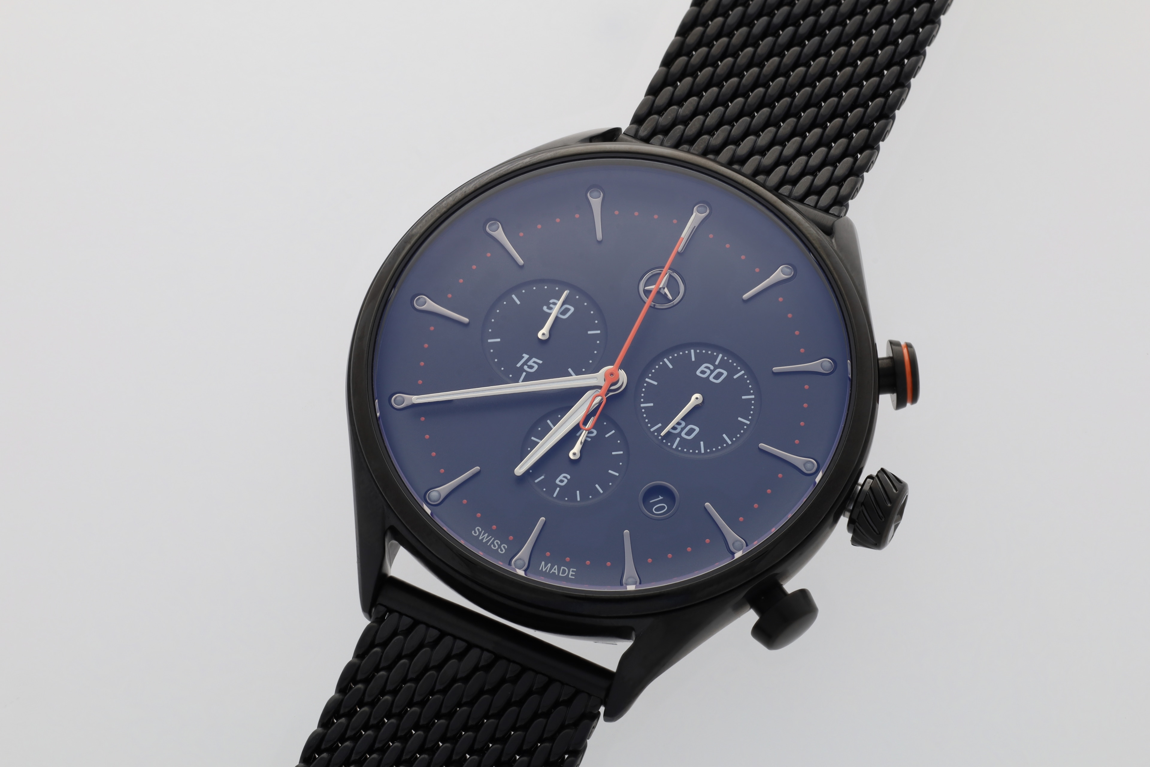 Armbanduhr Herren, Sport Fashion - schwarz / orange, Edelstahl