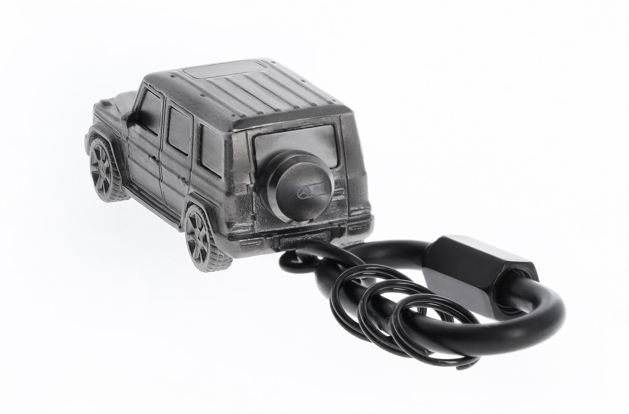 Schlüsselanhänger, G-Klasse - anthrazit / schwarz, Zinkdruckguss / Edelstahl, PVD beschichtet