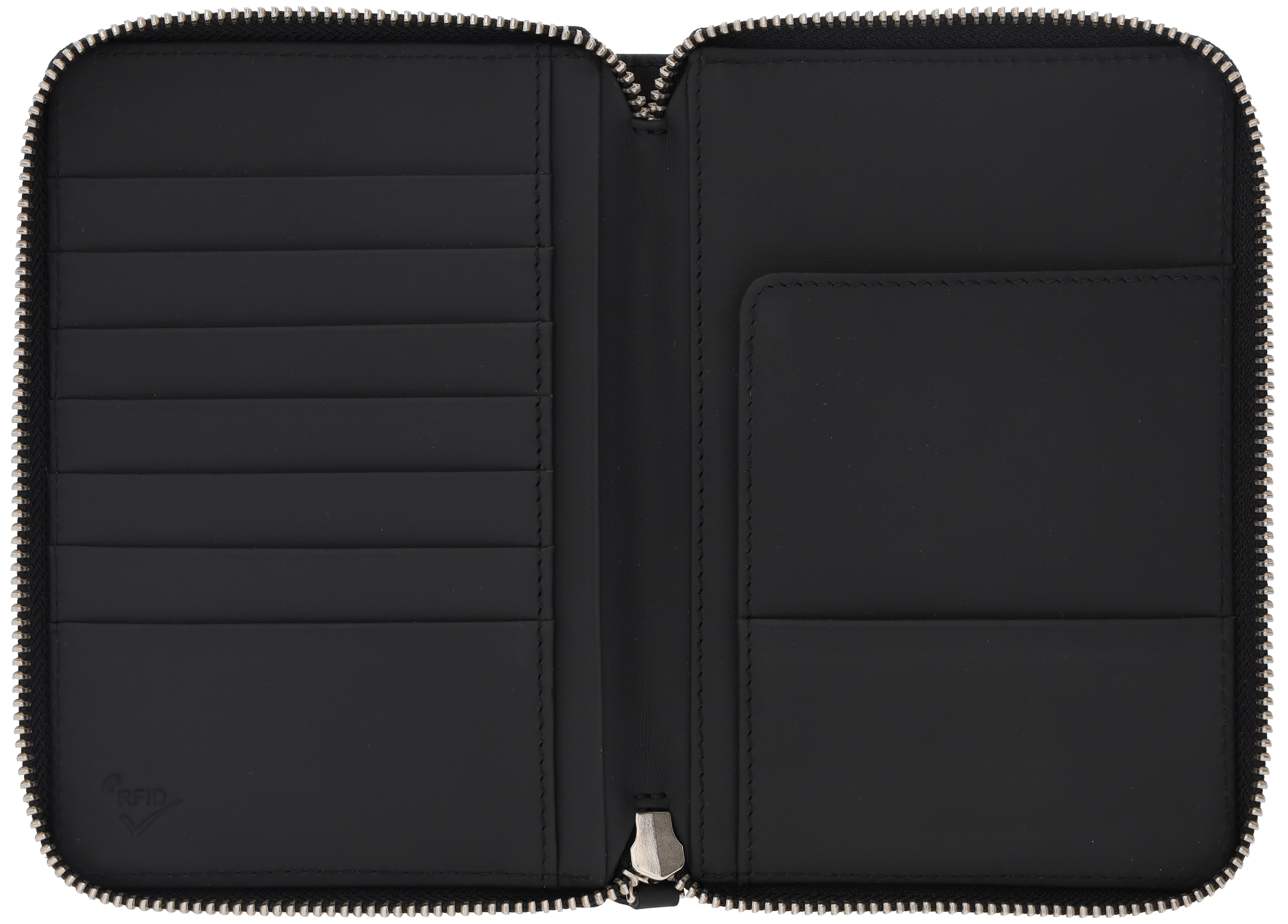 Portfel, Etui na paszport, Upcycling - czerń, skóra nappa