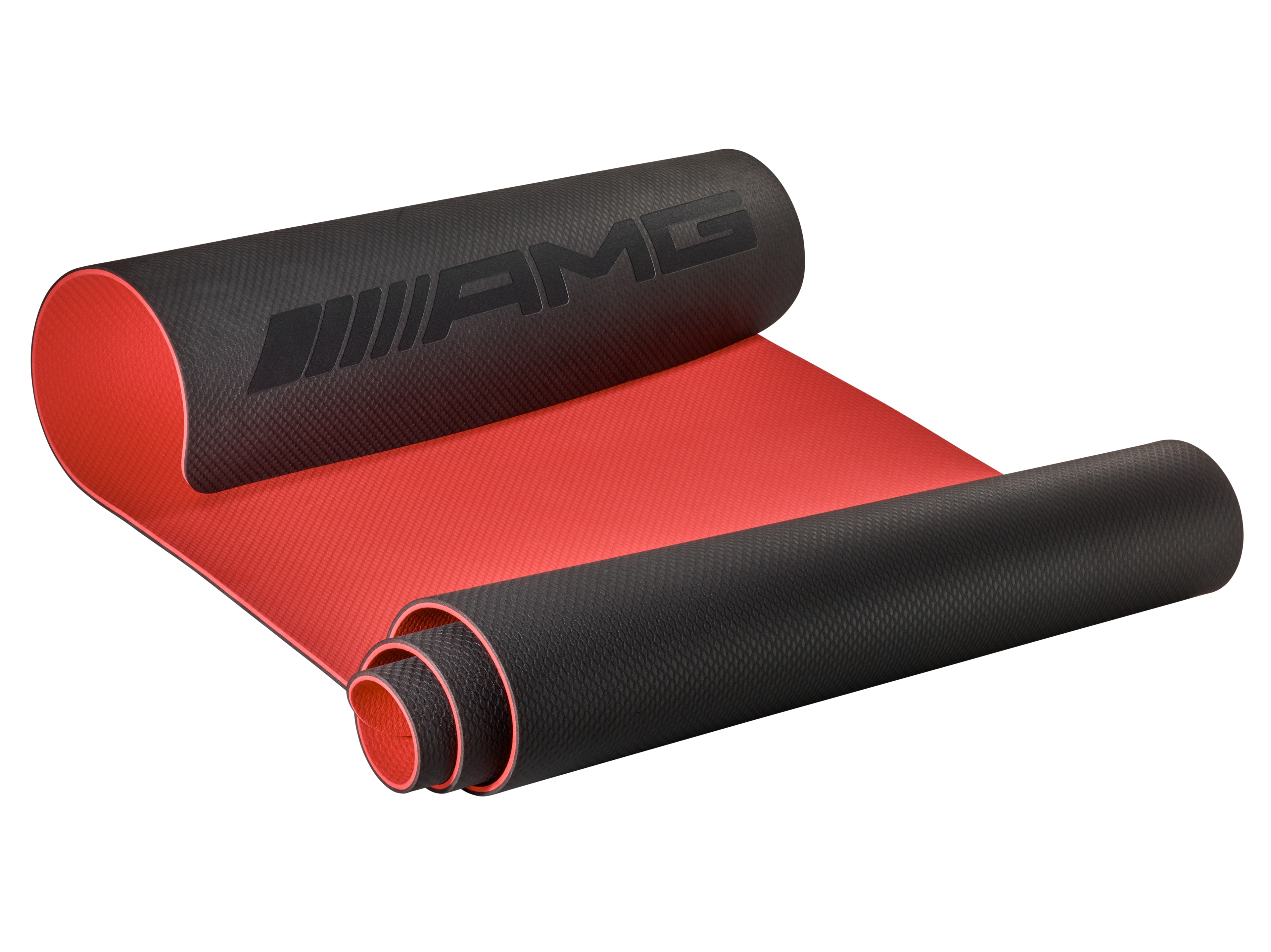 Mata fitness AMG - czerń / czerwony, TPE