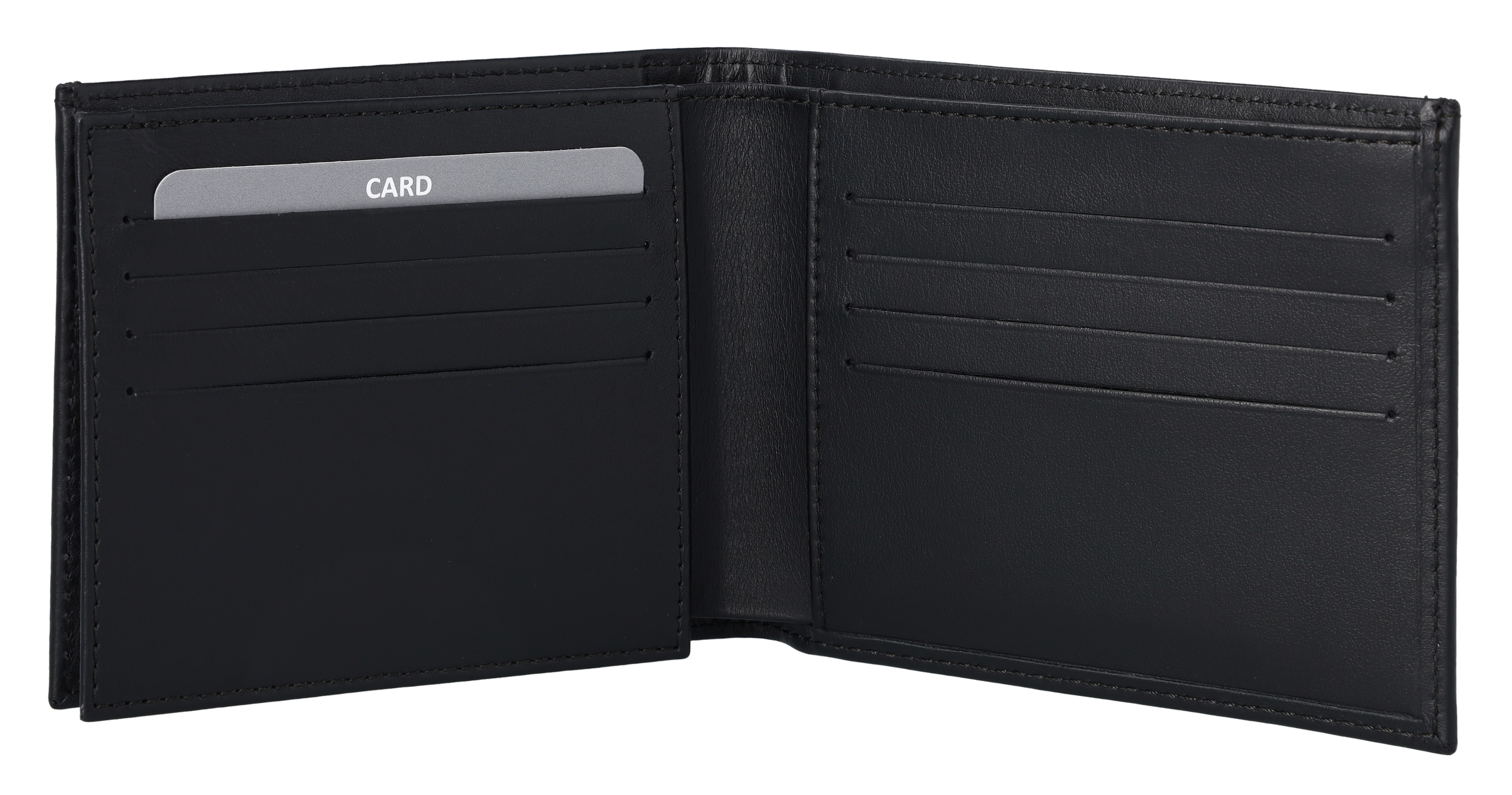 AMG Geldbörse, ohne Münzfach - schwarz, Rindleder