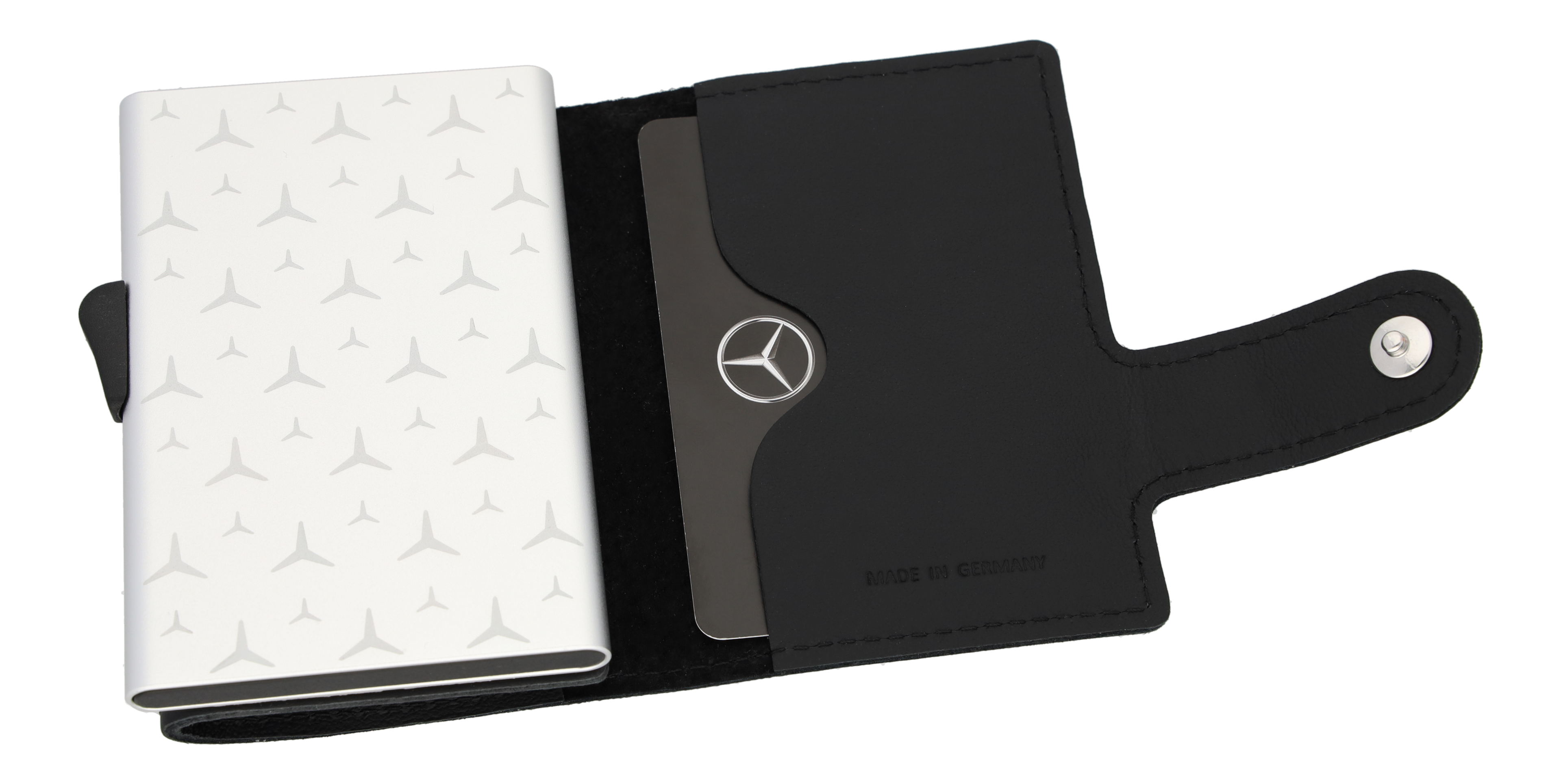 Mini-Geldbörse, Fahrzeugleder - schwarz, Rindleder