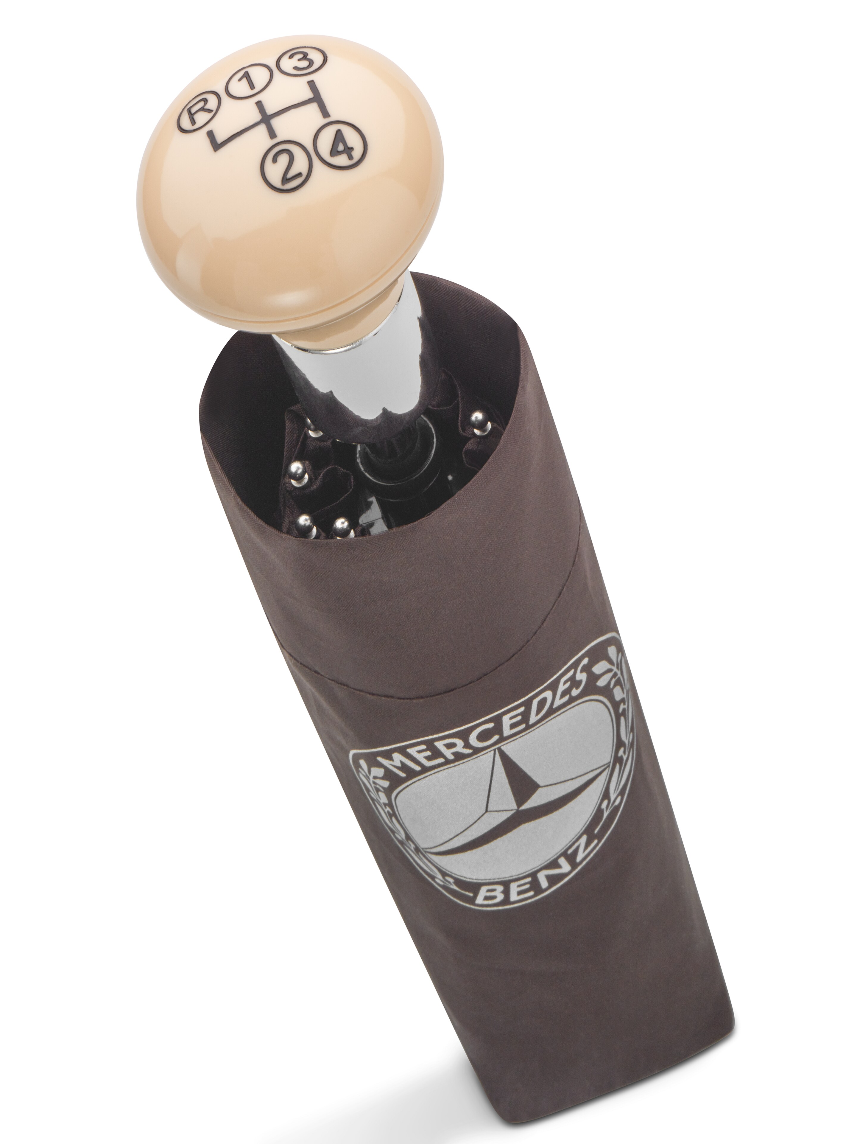 Parasol składany, 300 SL - brązowy, stal / włókno szklane / poliester (z recyklingu)