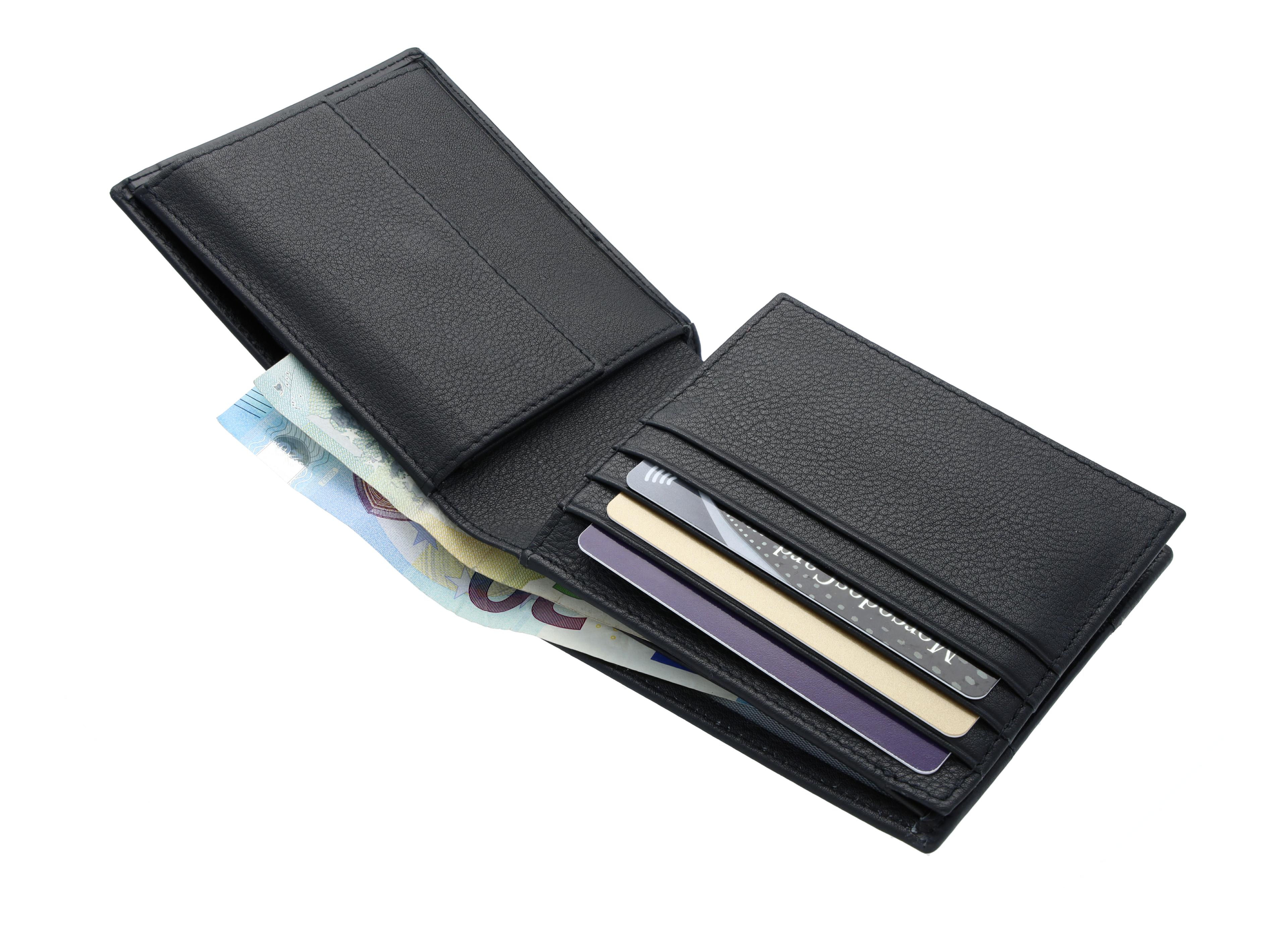 AMG Geldbörse - schwarz, Rindleder