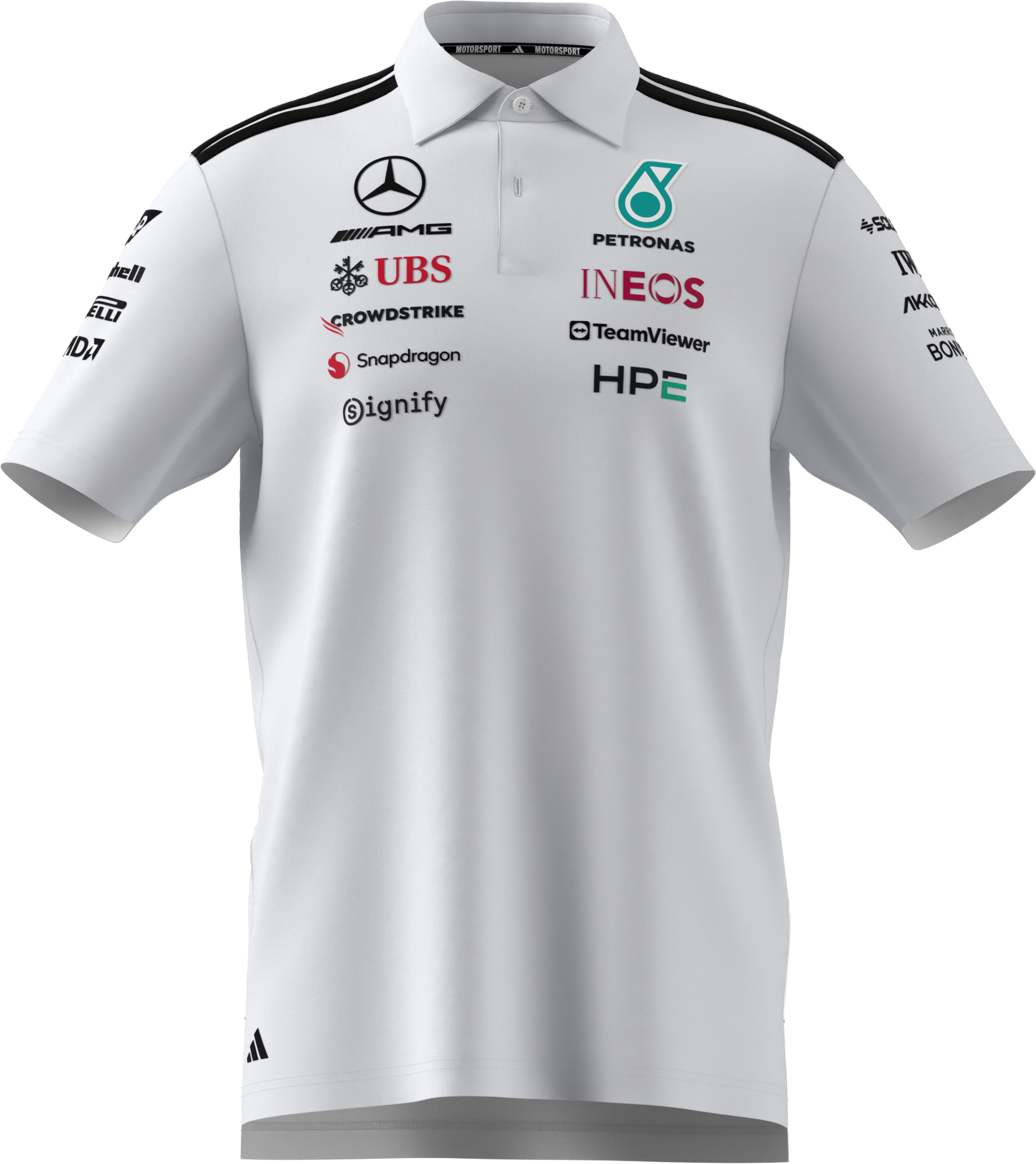 Męska koszulka polo, Team, Mercedes-AMG F1 - biały, L