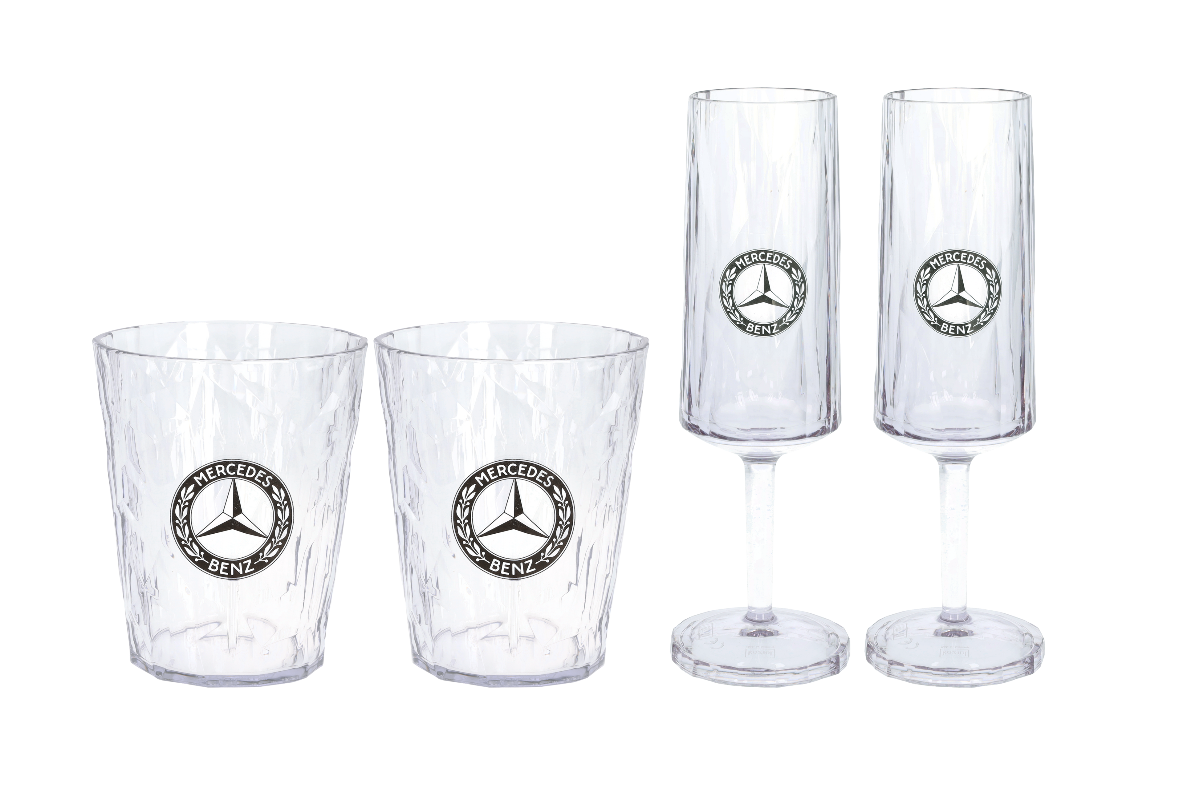 Zestaw Superglas, Zestaw 4-częściowy - przezroczyste, PETG, 2 x 100 ml, 2 x 250 ml, koziol