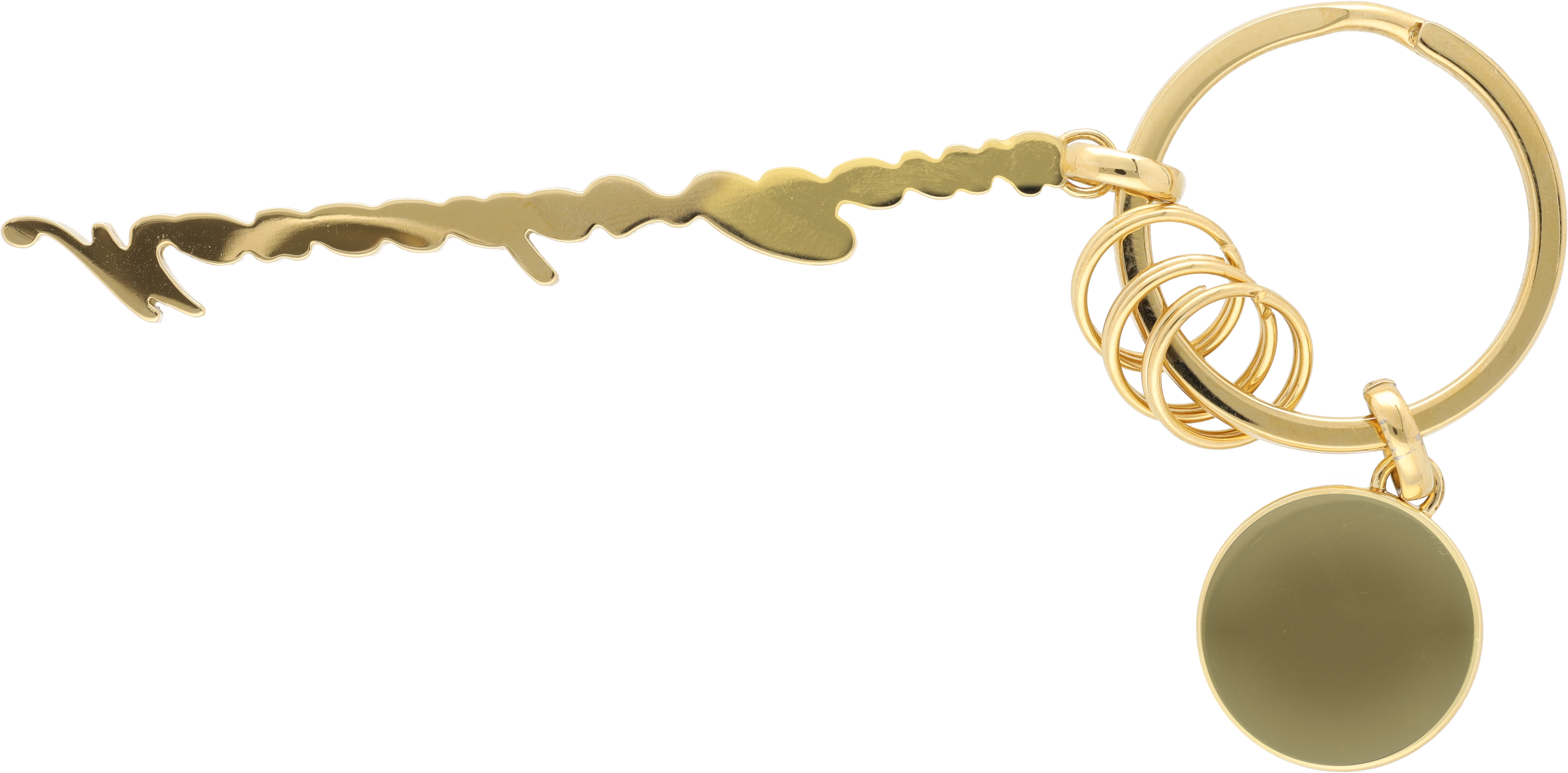 Breloczki do kluczy, Napis Mercedes Classic - żółte złoto / niebieski, stal nierdzewna / szkło kryształowe, polerowane