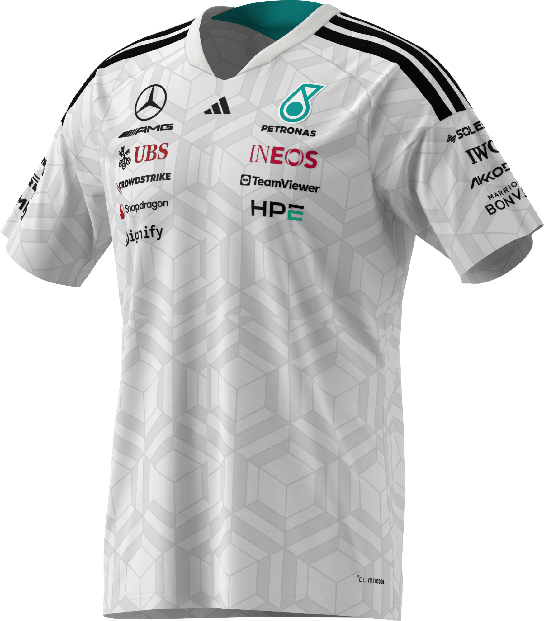 T-shirt męski, Kierowca, Mercedes-AMG F1 - biały, S
