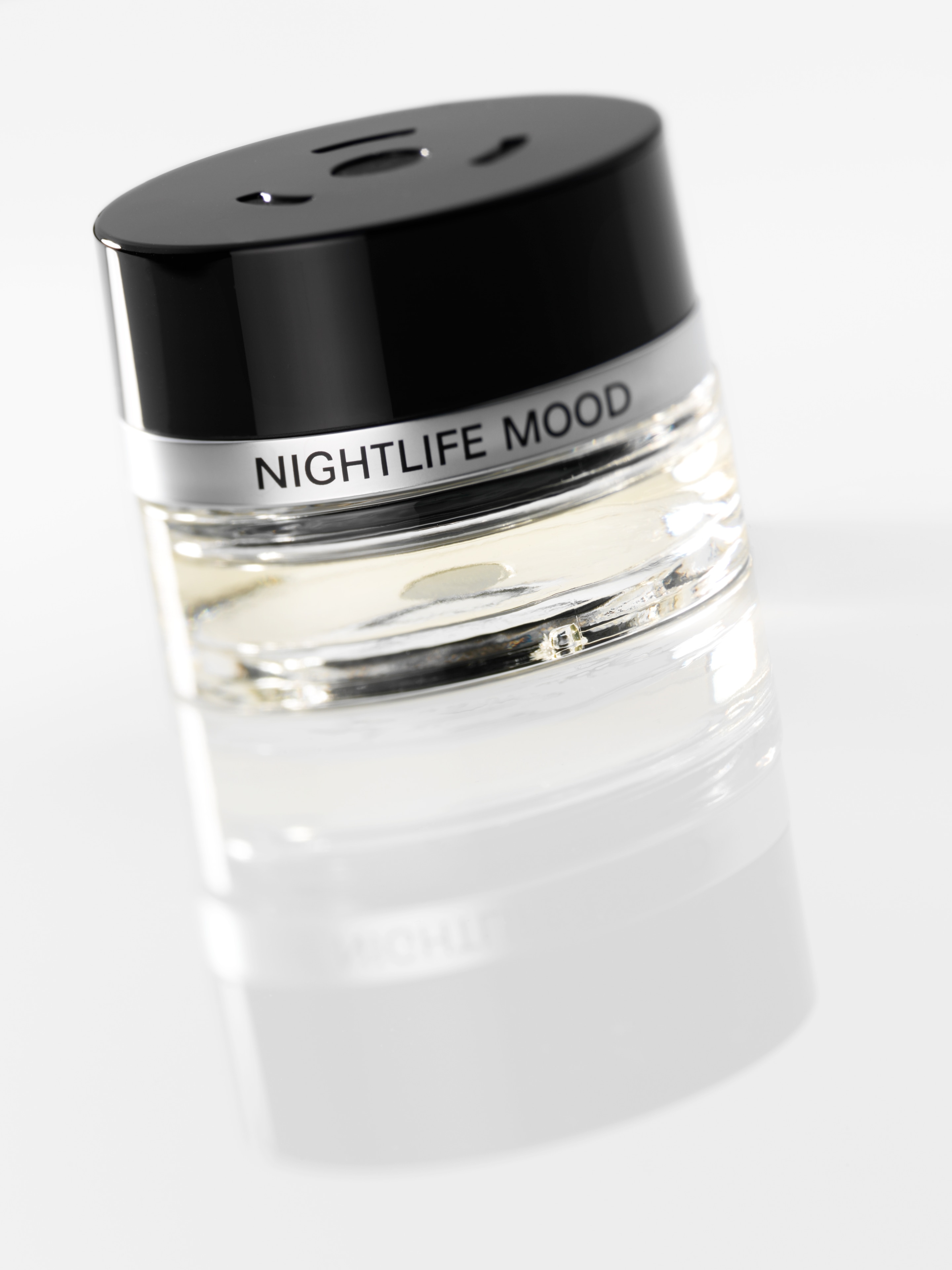 Flakon, NIGHTLIFE MOOD - transparent / schwarz, Glas, 15 ml
