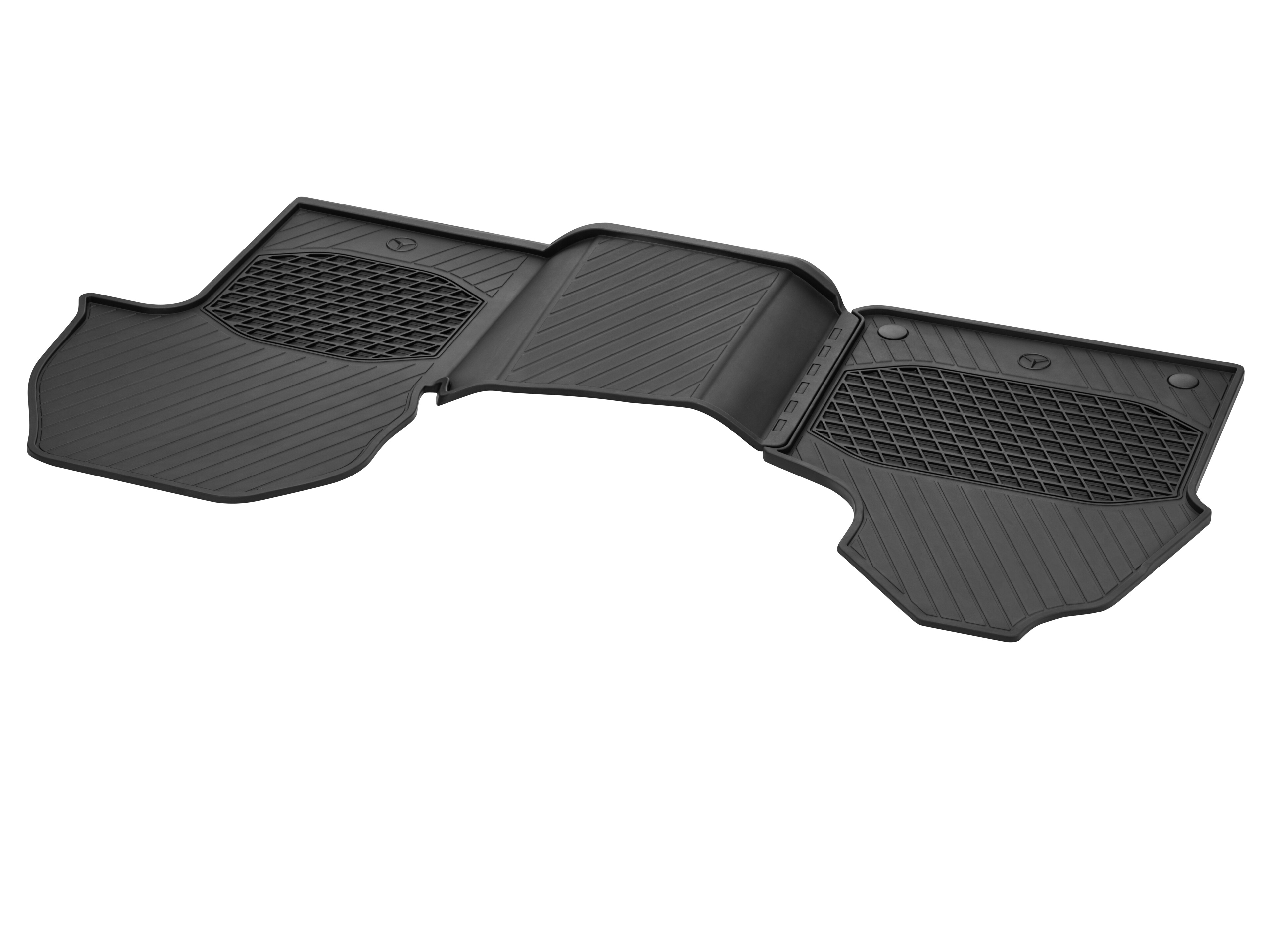 Maty na każdą pogodę, Maty po stronie kierowcy i pasażera, z/bez S23 (2-osobowy fotel pasażera), z podłogowym kanałem powietrza (H00), Zestaw 2-częściowy - kierownica z lewej strony, czerń