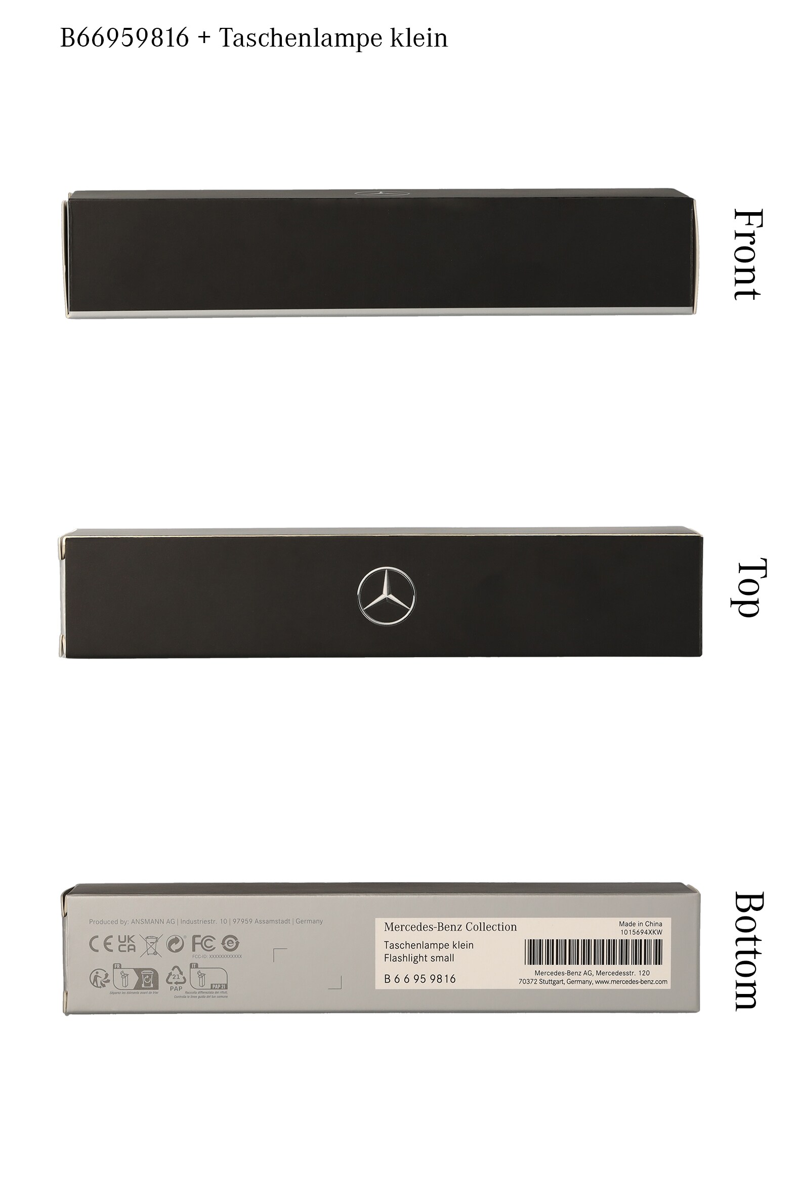 Latarka LED, mały - czerń, aluminium, Ansmann