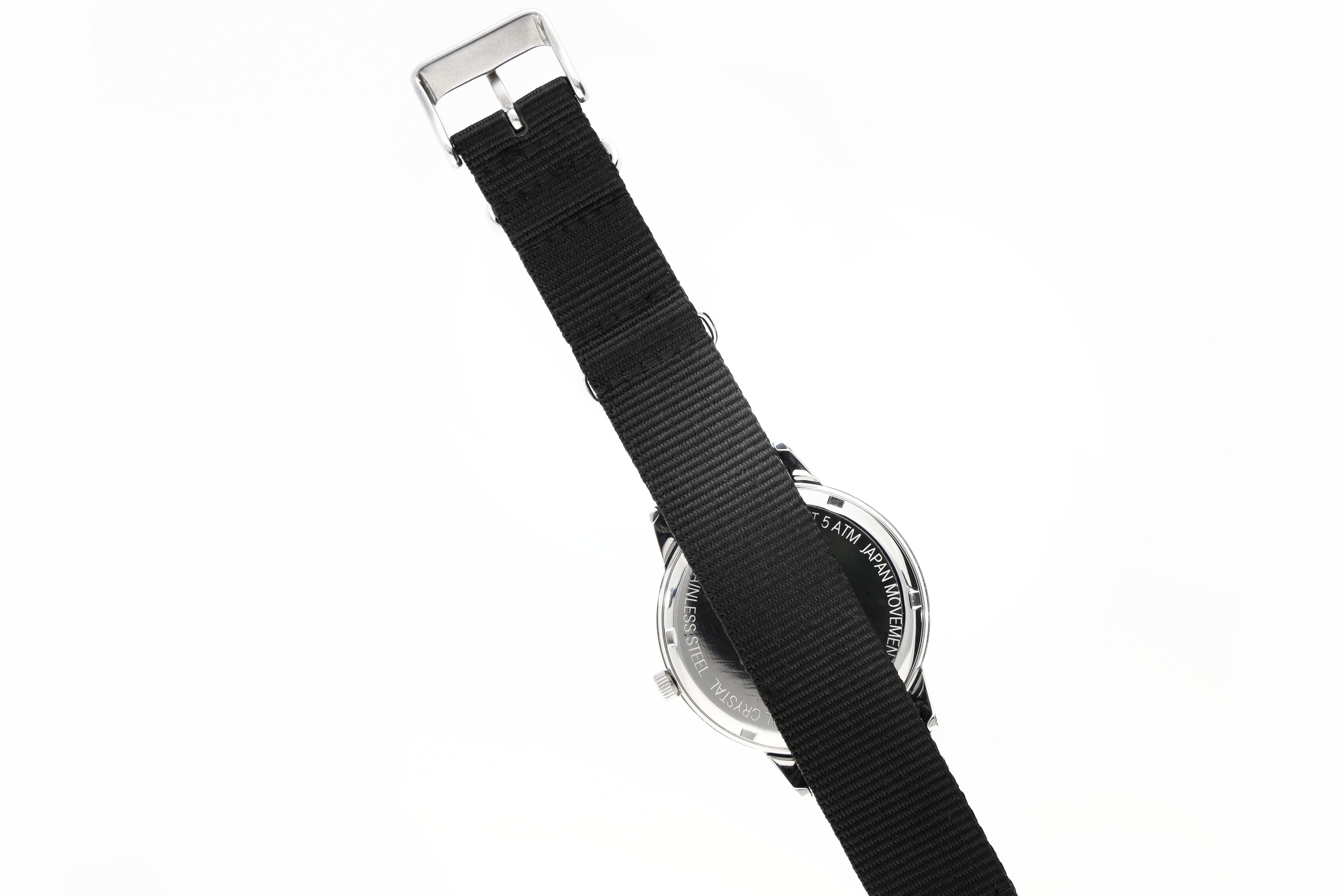 Armbanduhr Herren - schwarz / blau / silberfarben, Edelstahl / Nylon