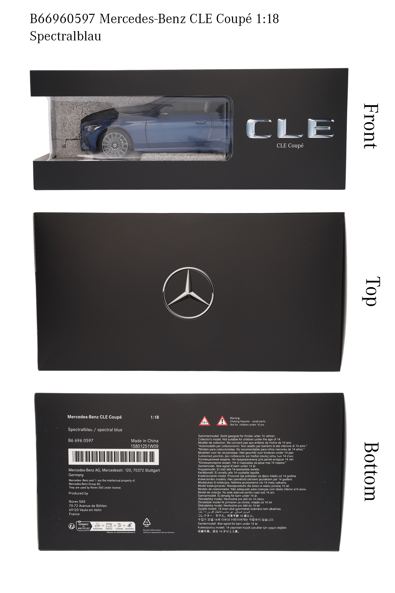 CLE Coupé, AMG Line, C236 - spektralblau, Norev, 1:18