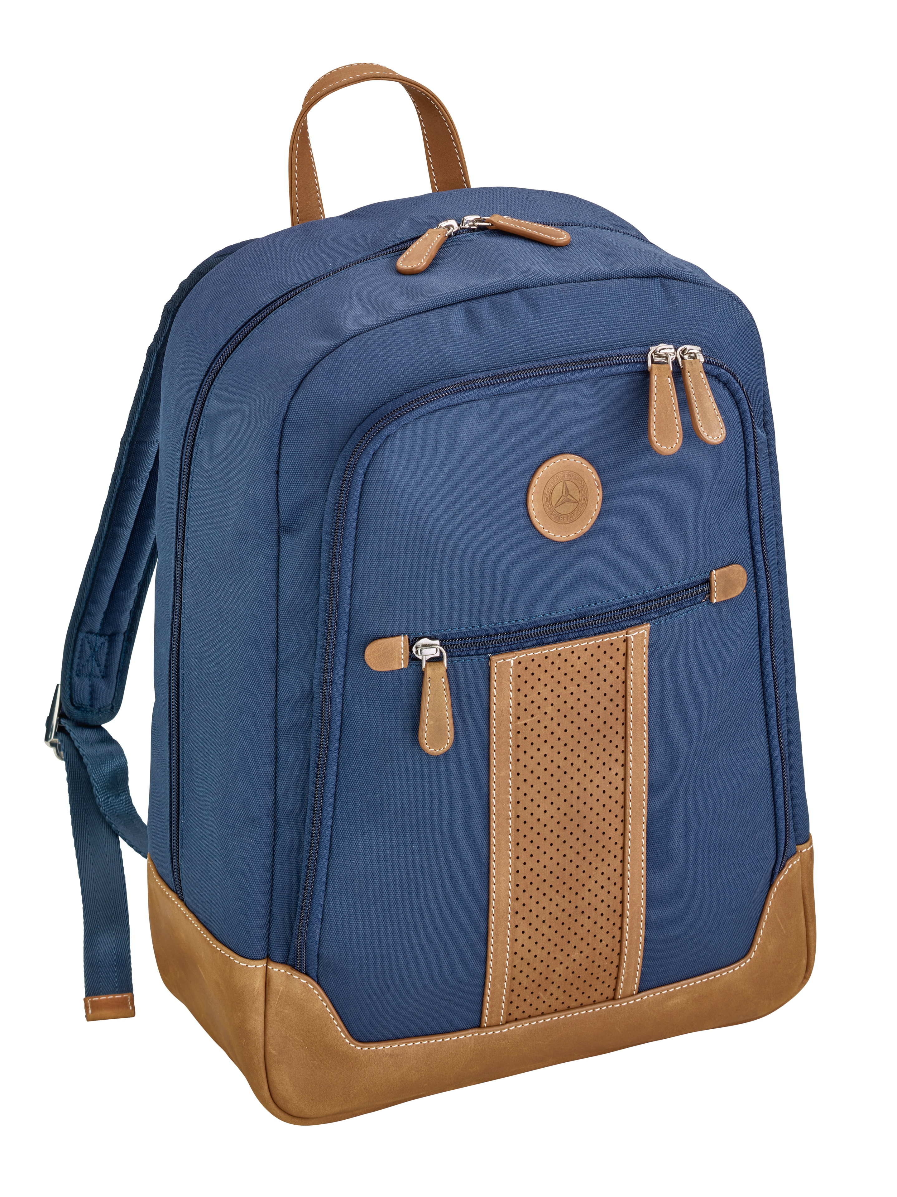 Rucksack - blau / cognac, Polyester (recycelt)