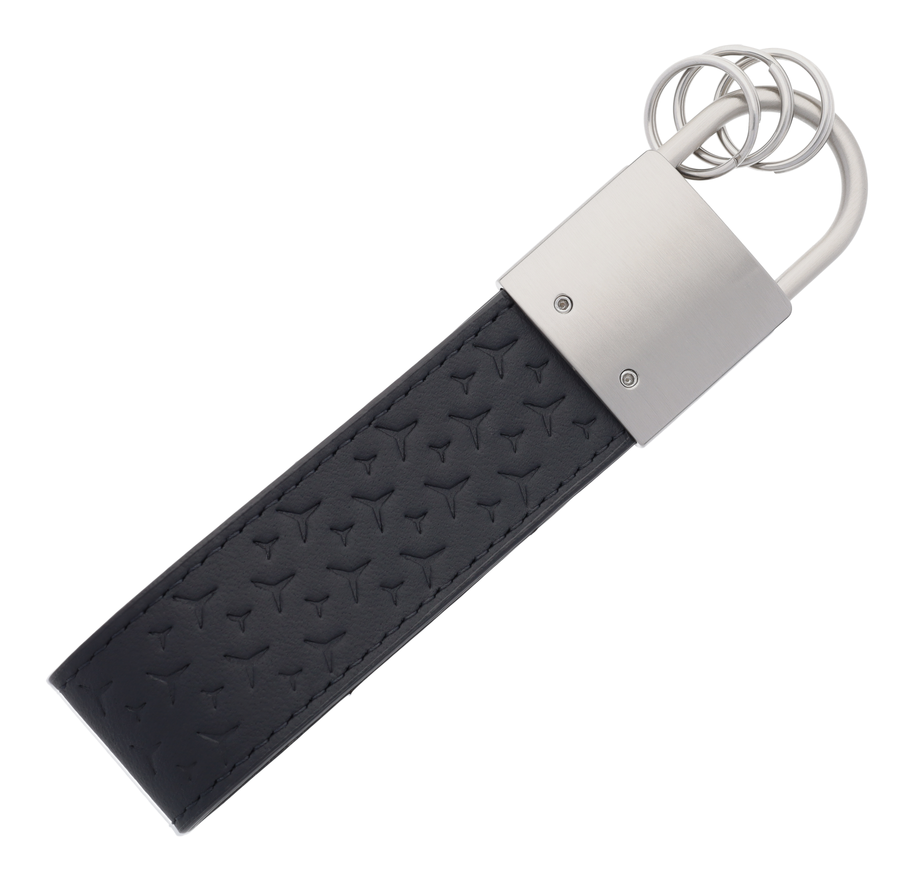 Breloczki do kluczy, Skóra samochodowa - czerń, stal nierdzewna / skóra bydlęca
