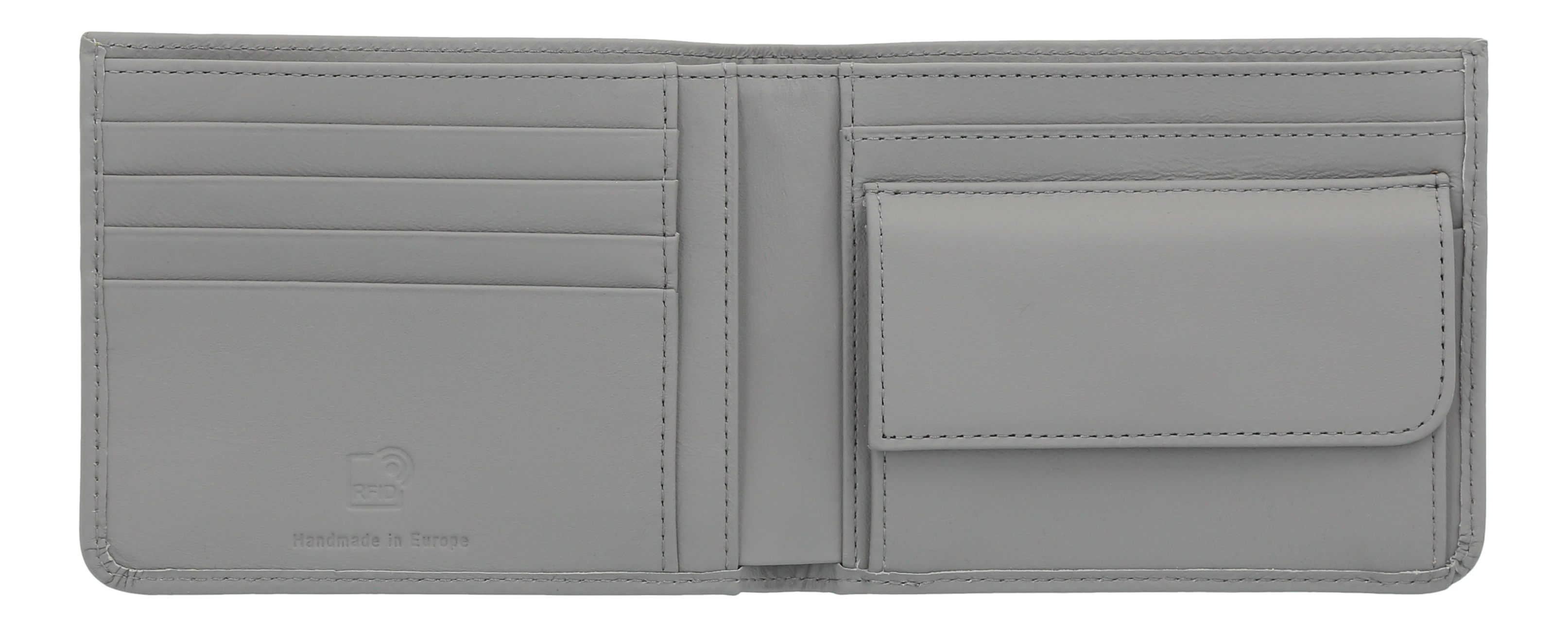 Portfel, Skóra samochodowa - srebrnoszary, skóra bydlęca