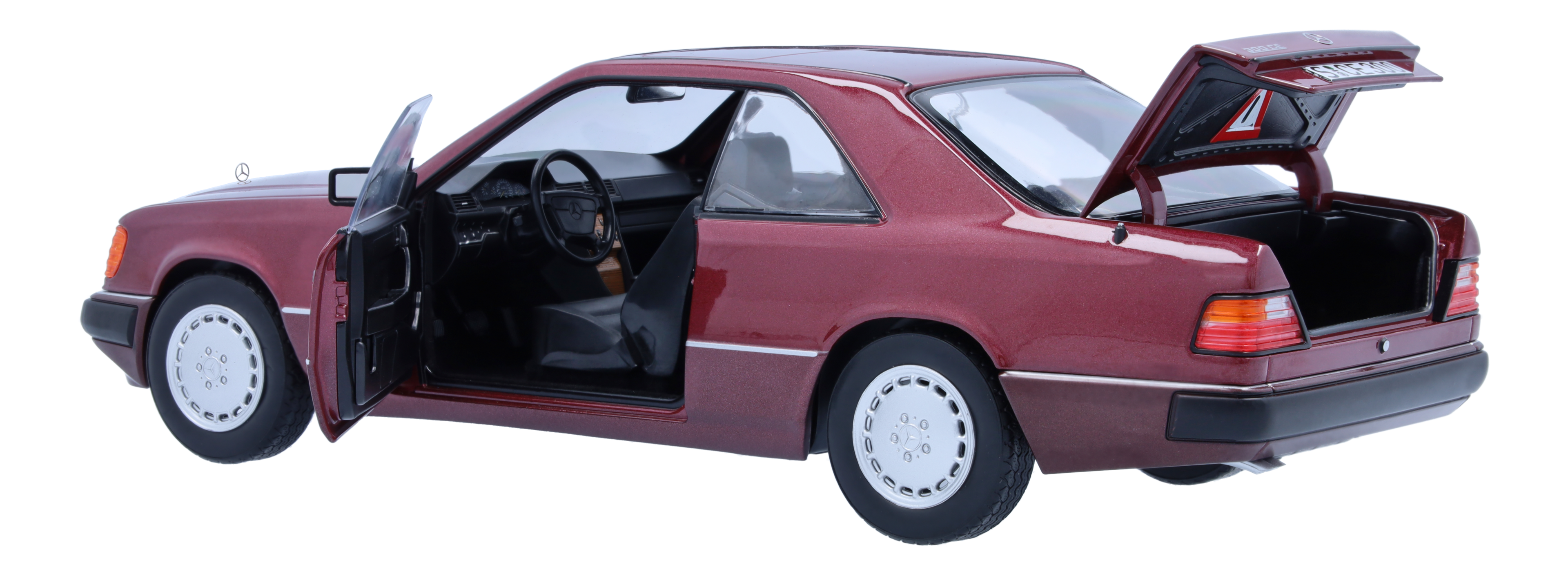 300 CE-24 Coupé C124 (1988-1992) - czerwień almandyny, Norev, 1:18