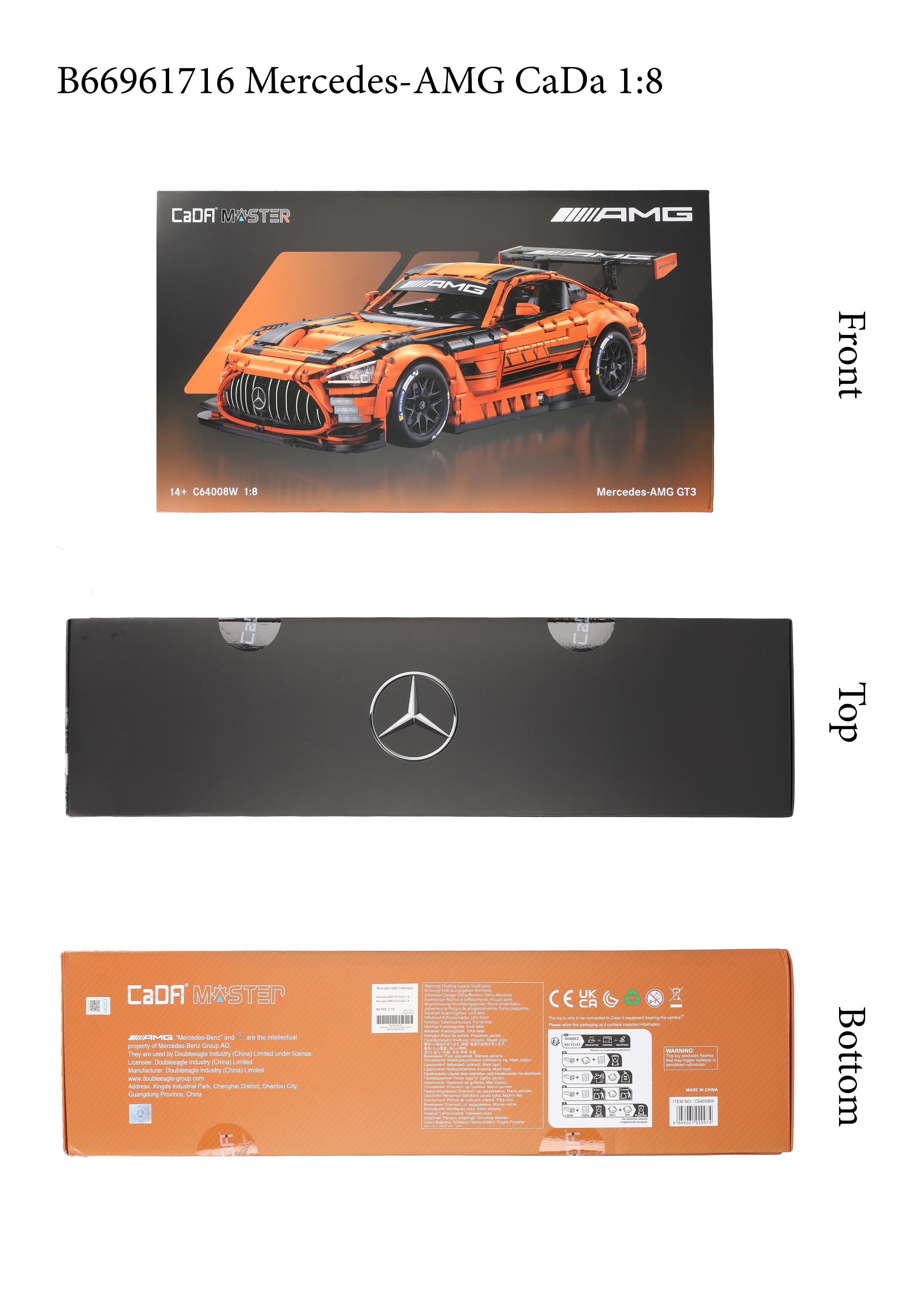 Mercedes-AMG GT3, Element zaciskowy do modelu, C190 - pomarańczowy, CaDa, 1:8