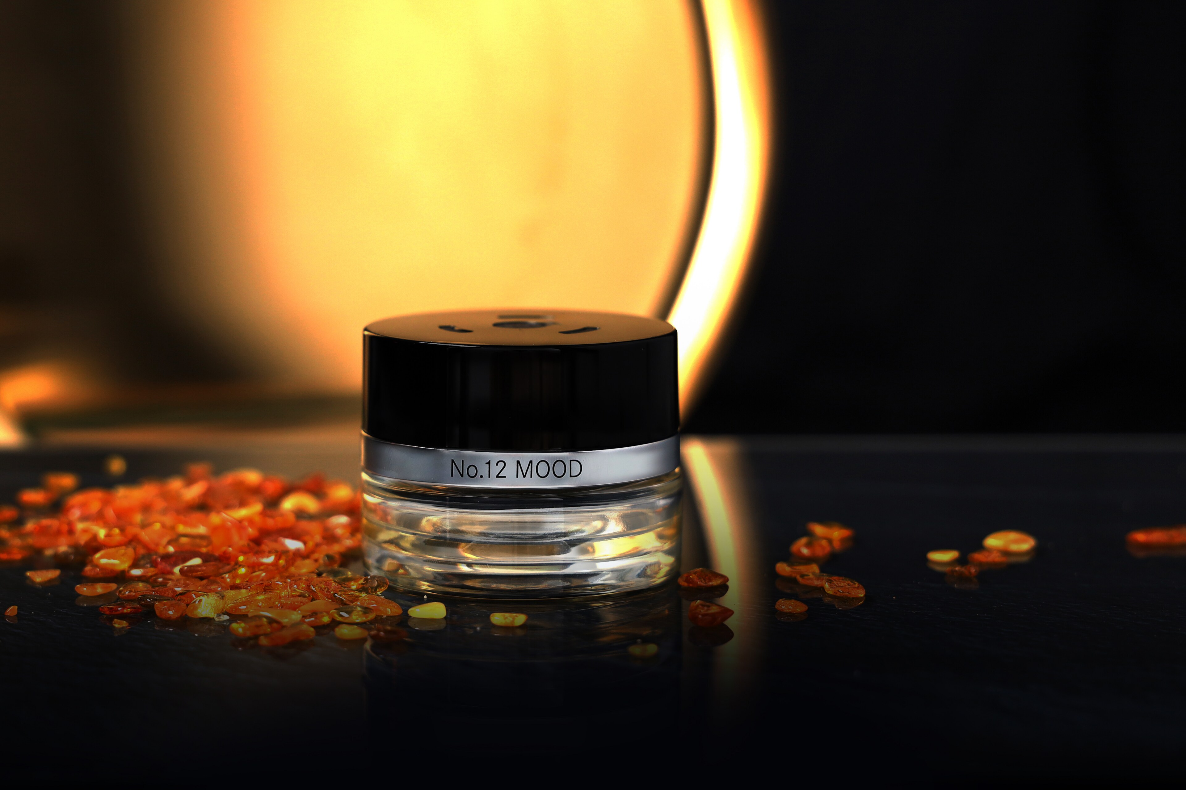 Flakon, No. 12 MOOD - transparent / schwarz, Glas, 15 ml