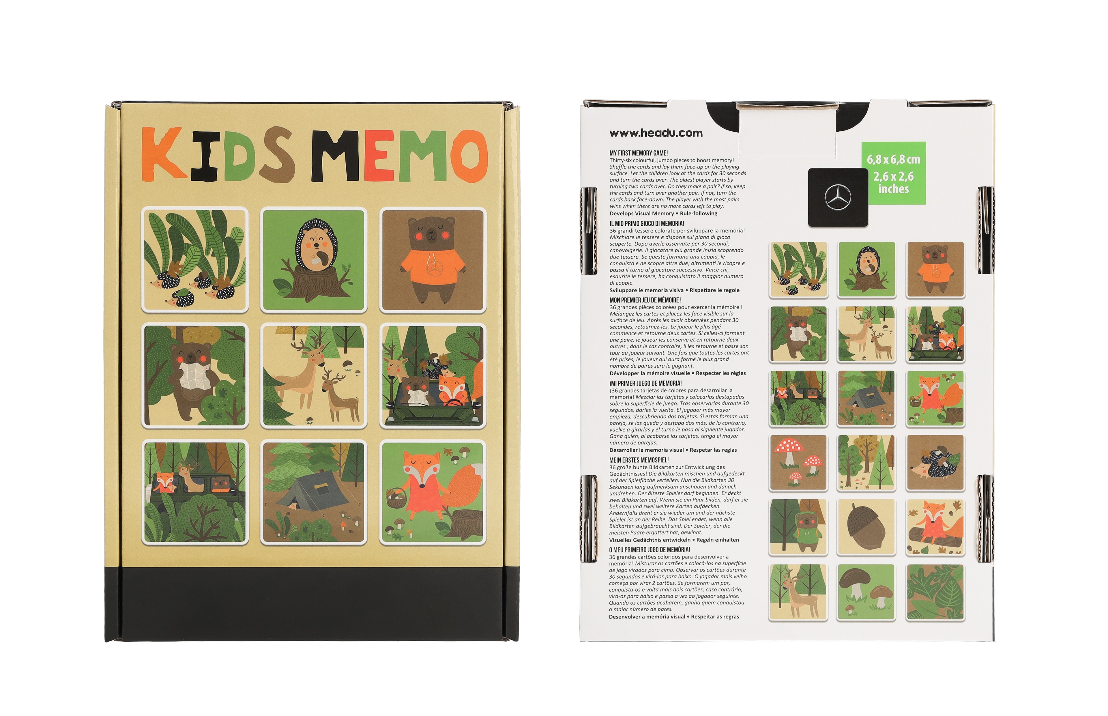 Kids Memo, Wald - bunt, Pappe, Headu