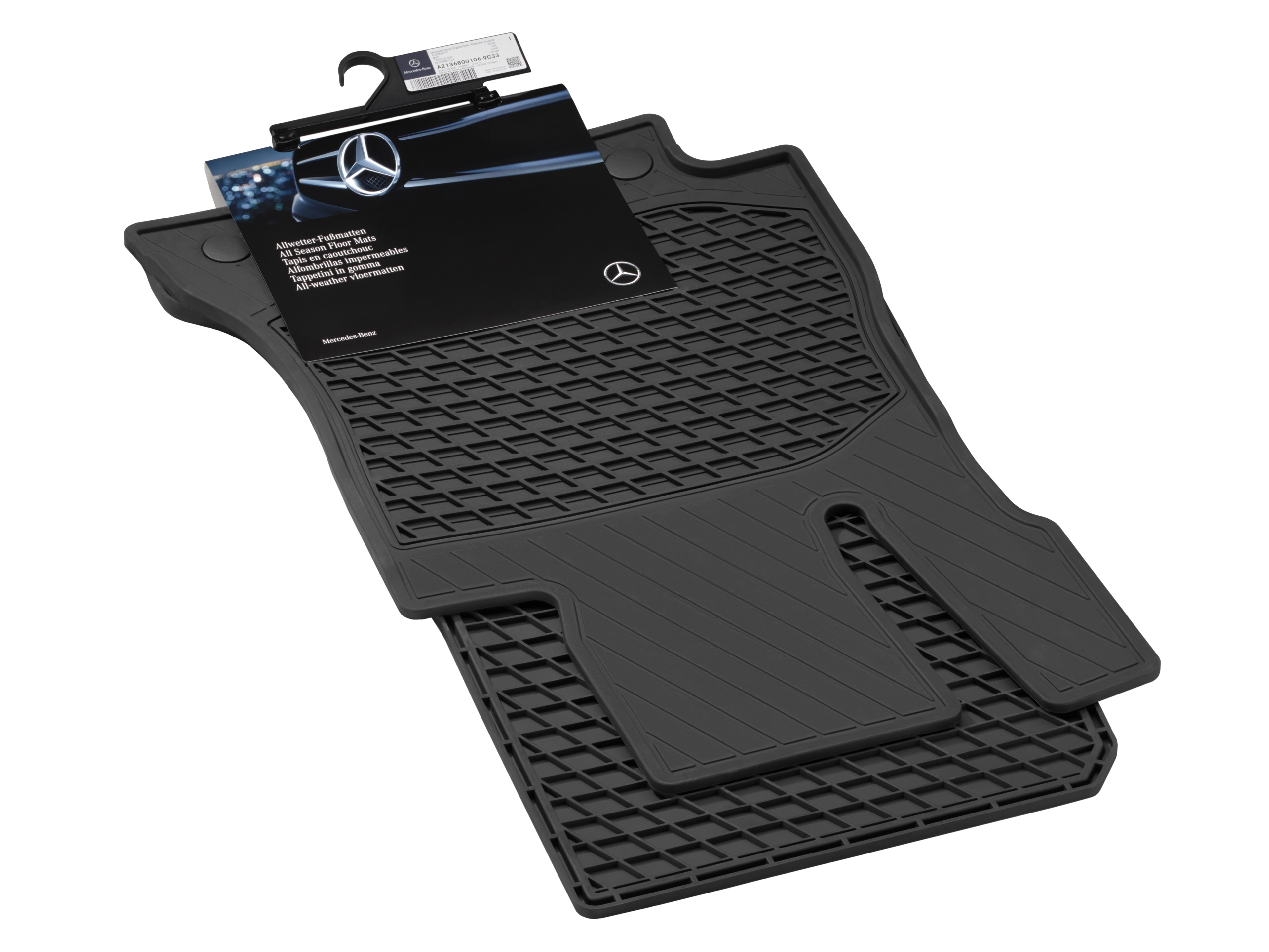 Maty na każdą pogodę CLASSIC, Maty po stronie kierowcy i pasażera, Zestaw 2-częściowy - kierownica z lewej strony, czerń