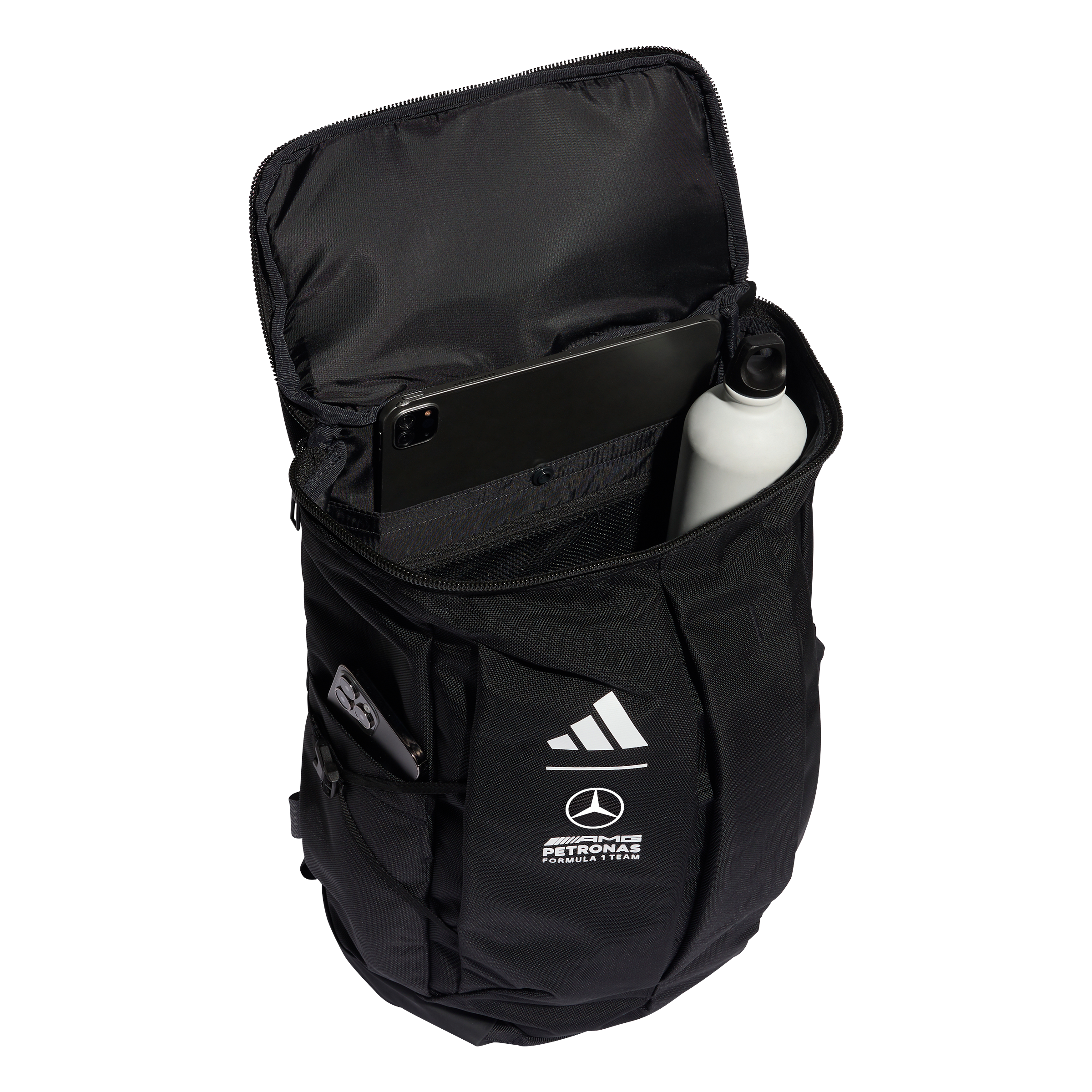 Plecak, Mercedes-AMG F1 - czerń, poliamid (z recyklingu), adidas