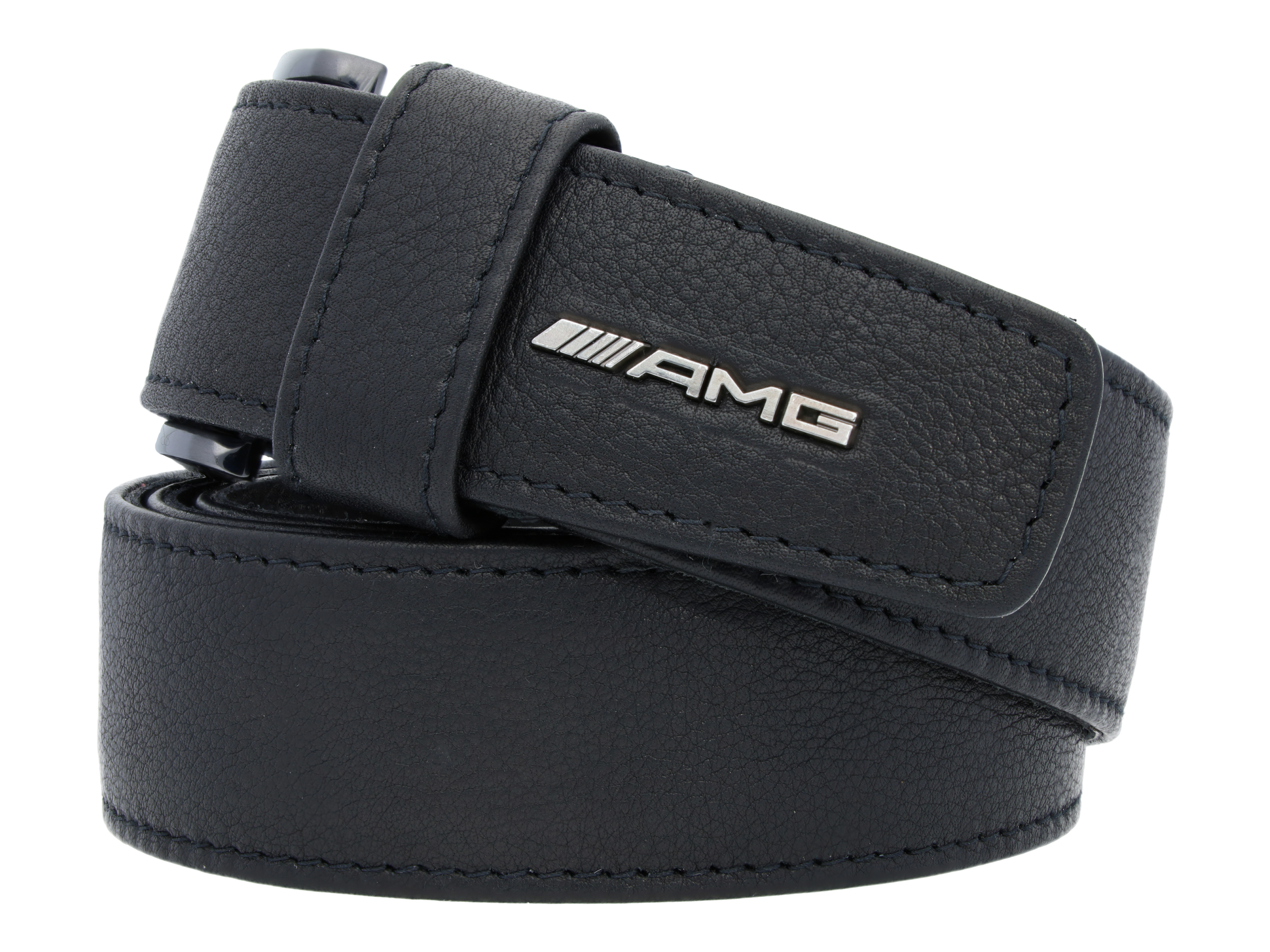 Pasek AMG - czerń, skóra bydlęca