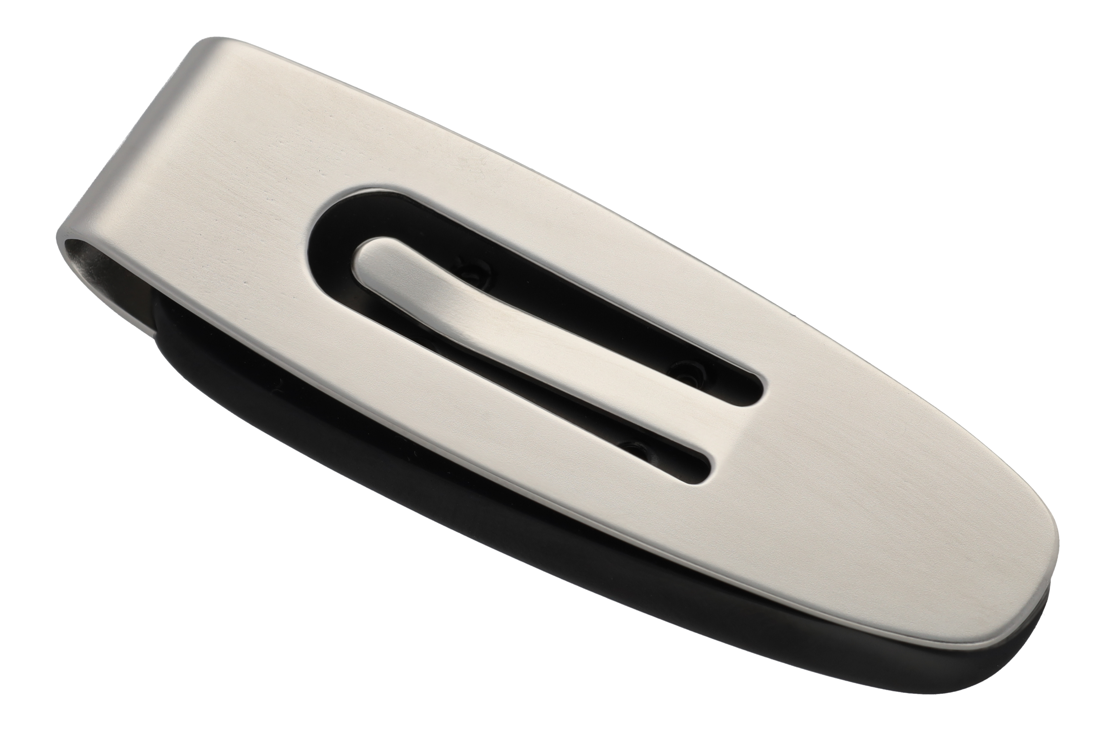 Geldscheinklammer, Business - silberfarben / schwarz, Edelstahl