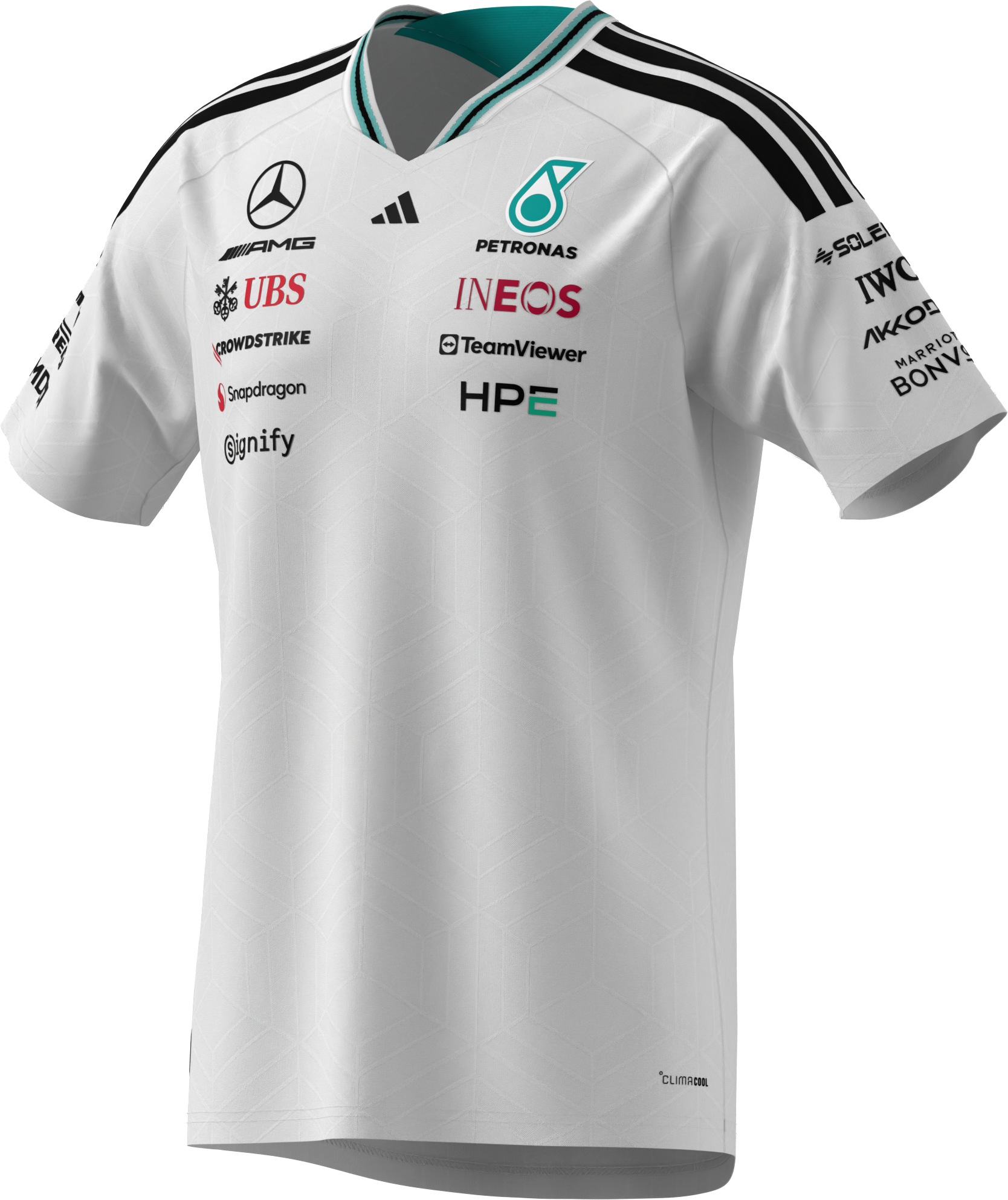 T-shirt męski, Authentic dla kierowcy, Mercedes-AMG F1 - biały, XL