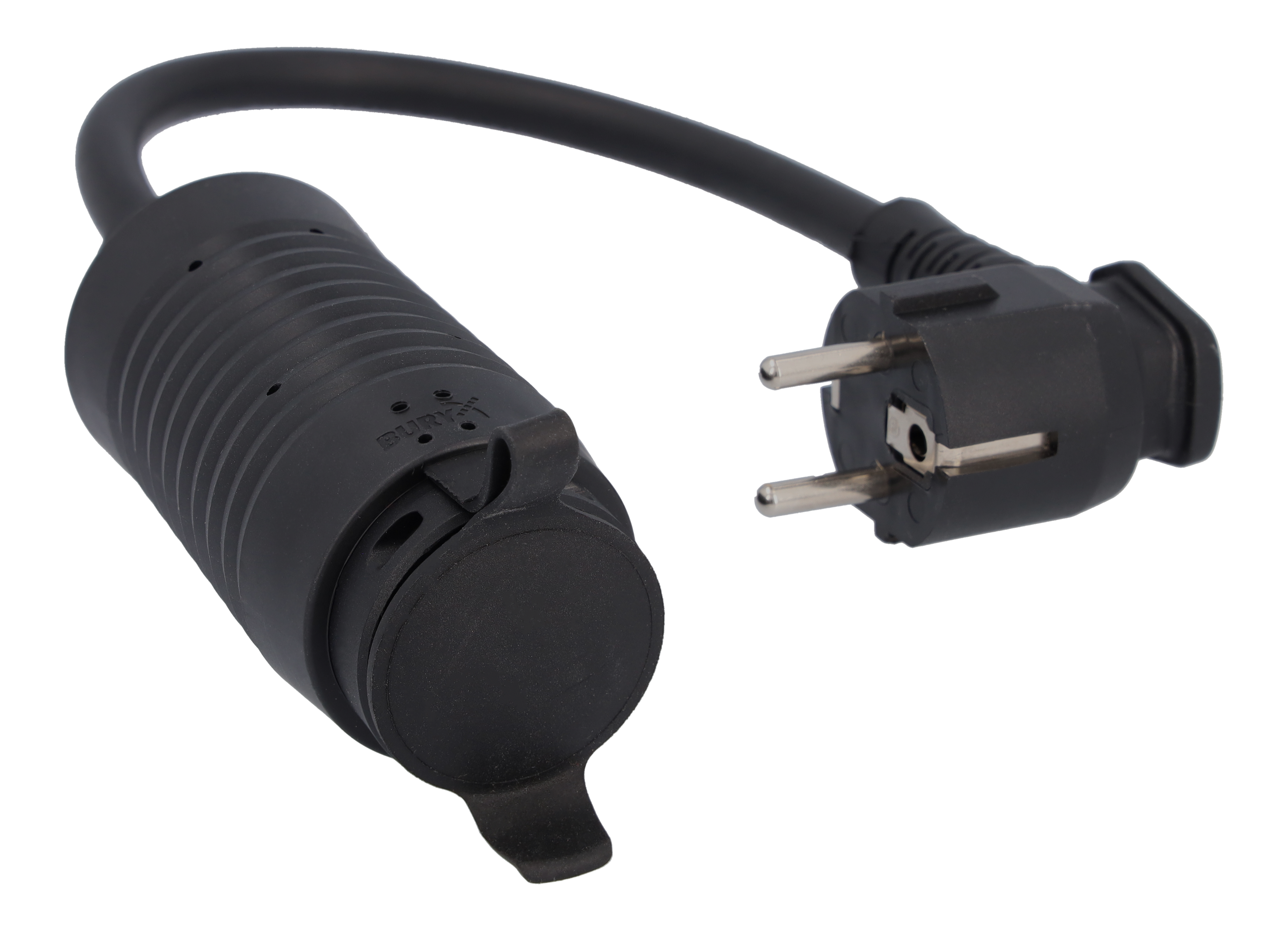 Elastyczny system ładowania Pro, Adapter, Typ E/F (EU) - tworzywo sztuczne, czerń, kierownica z lewej/prawej strony