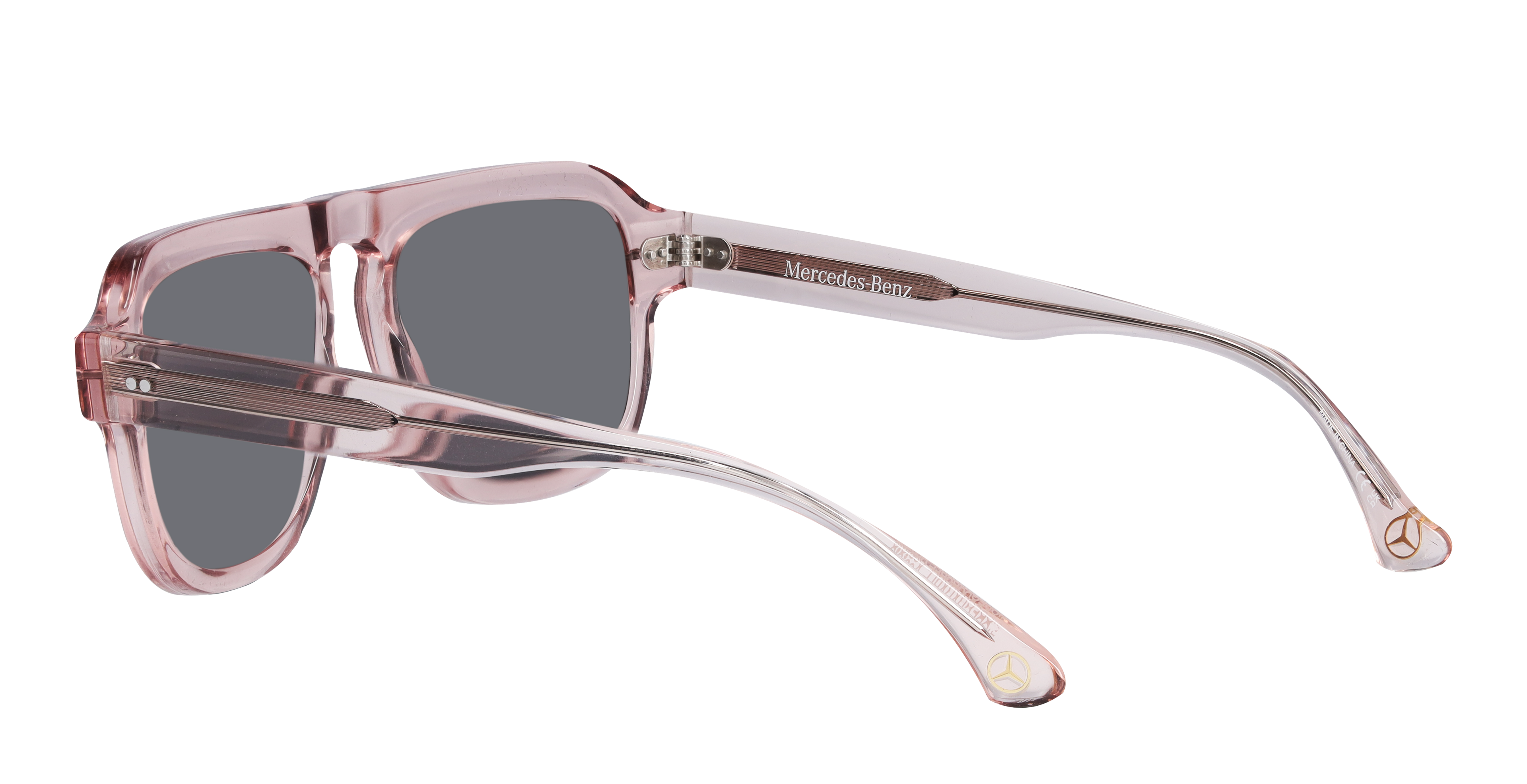 Sonnenbrille, Unisex - roségold / bronzefarben, Acetat, transparent