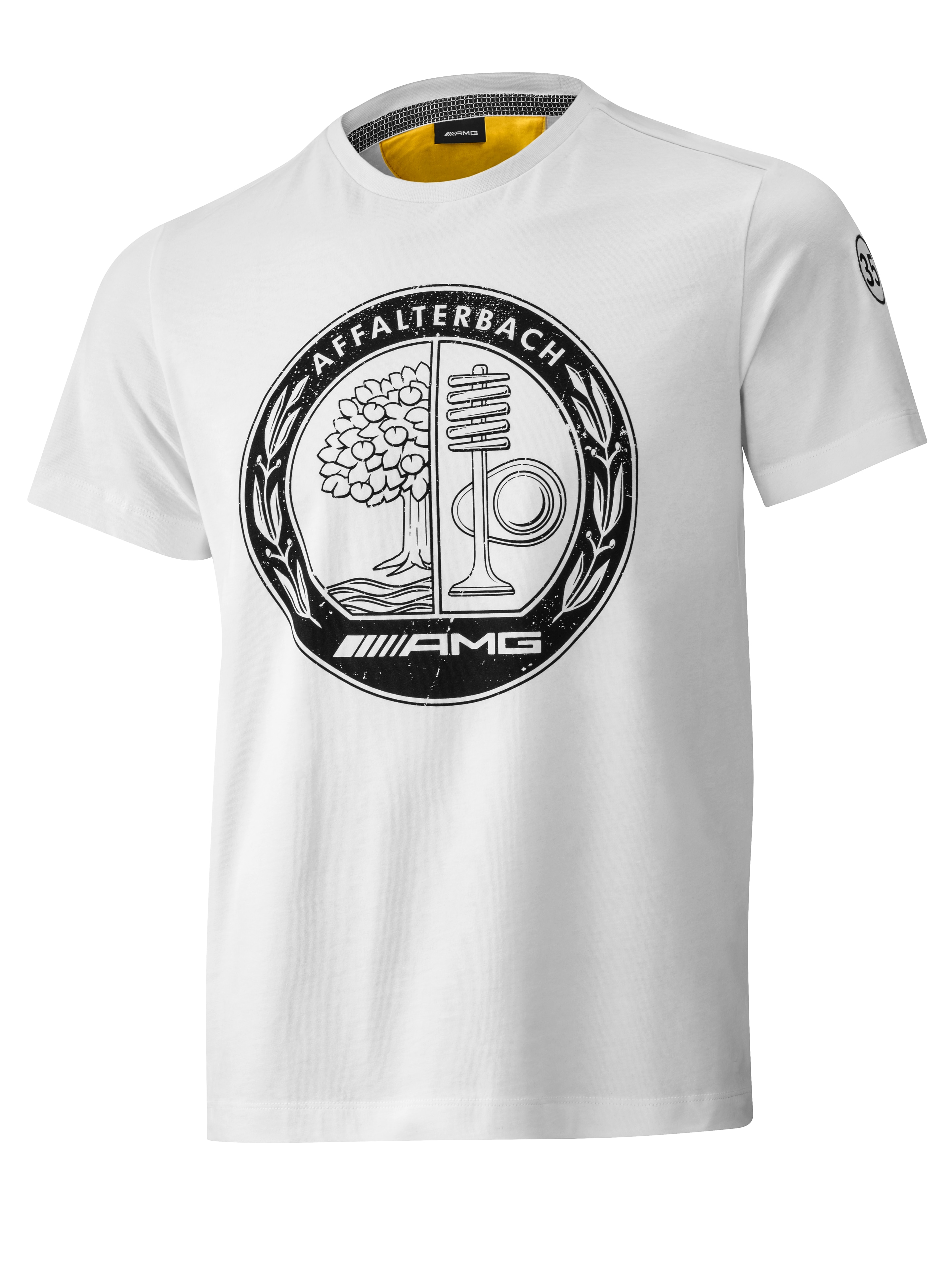 AMG T-Shirt Herren - weiß / gelb, XXL