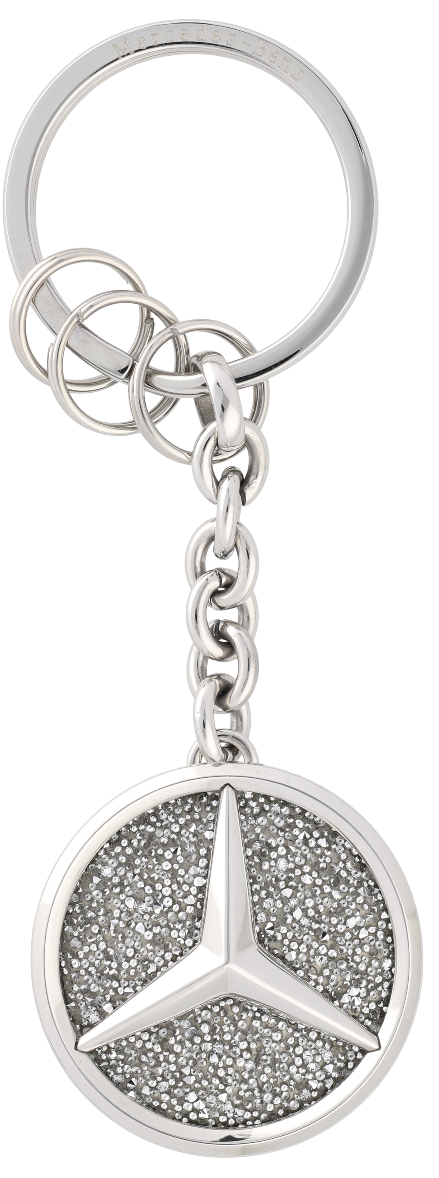 Schlüsselanhänger, St. Tropez - silberfarben, Edelstahl / Kristallglas, poliert