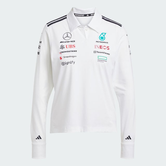 Longsleeve Poloshirt Damen, Team, Mercedes-AMG F1 - weiß, XS